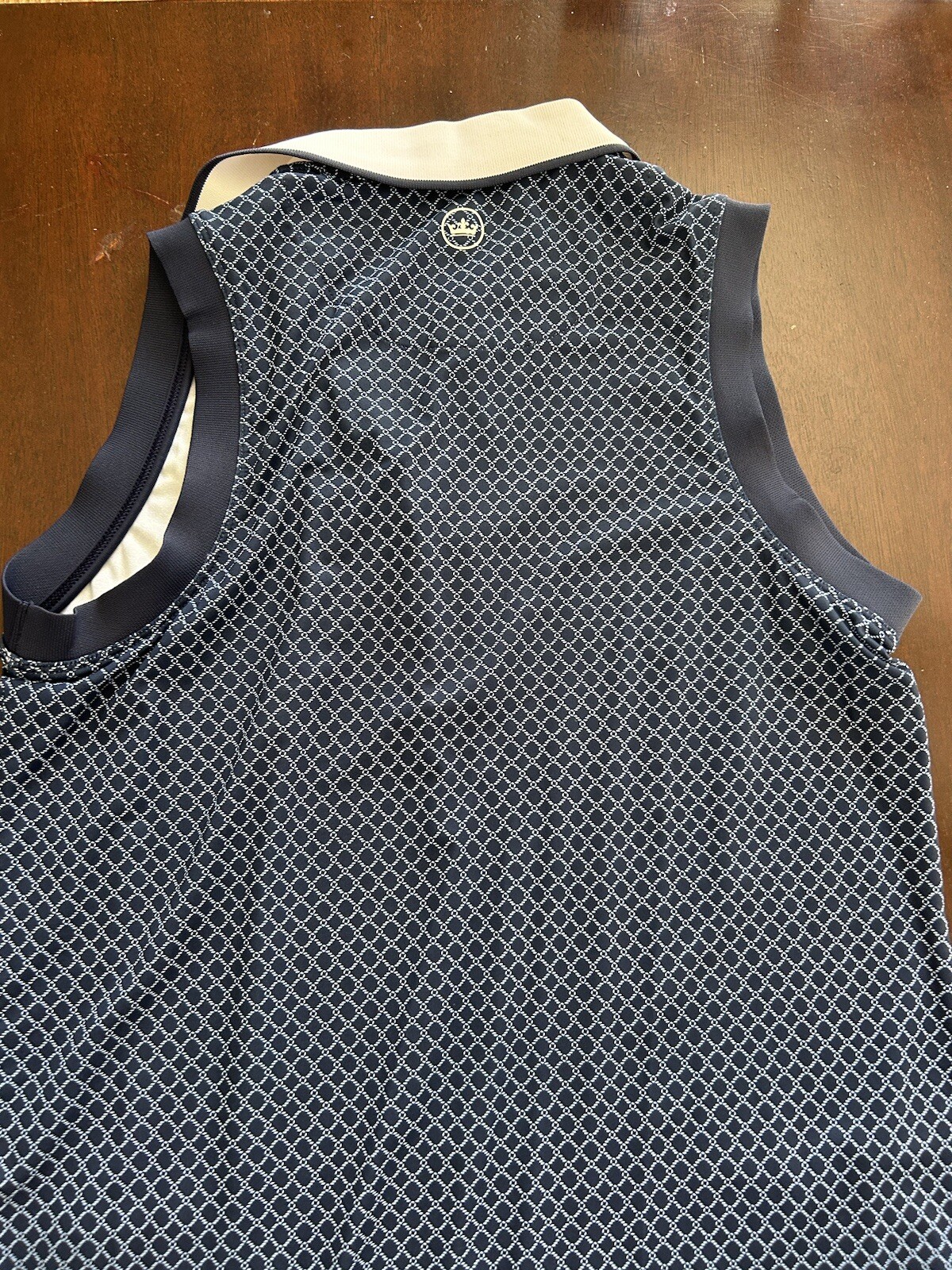 Peter Millar dark blue patterned sleeveless golf dress with pockets Size Small