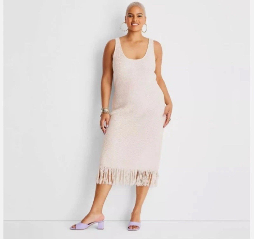Target Future Collective Alani Noelle Crochet Fringe Hem Midi Dress Plus Size 3X