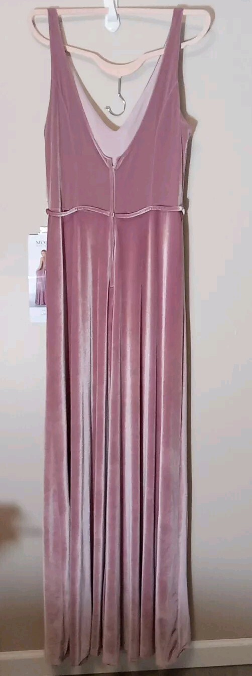 morilee madeline gardner Desert Rose Stretch Velvet Zip Back dress Size 14