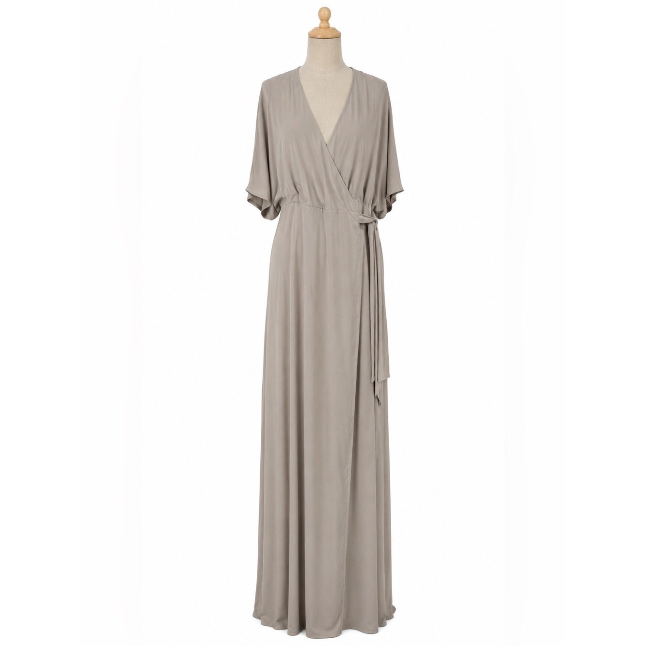 Standards & Practices 2X Concrete Gray Wrap Maxi Dress Kimono Sleeve NWT