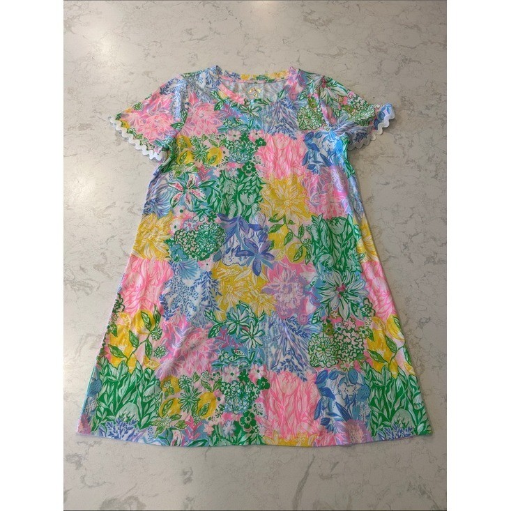 Lilly Pulitzer Cody Short Sleeve Coastal Large Bright Delight Patch Resortwear