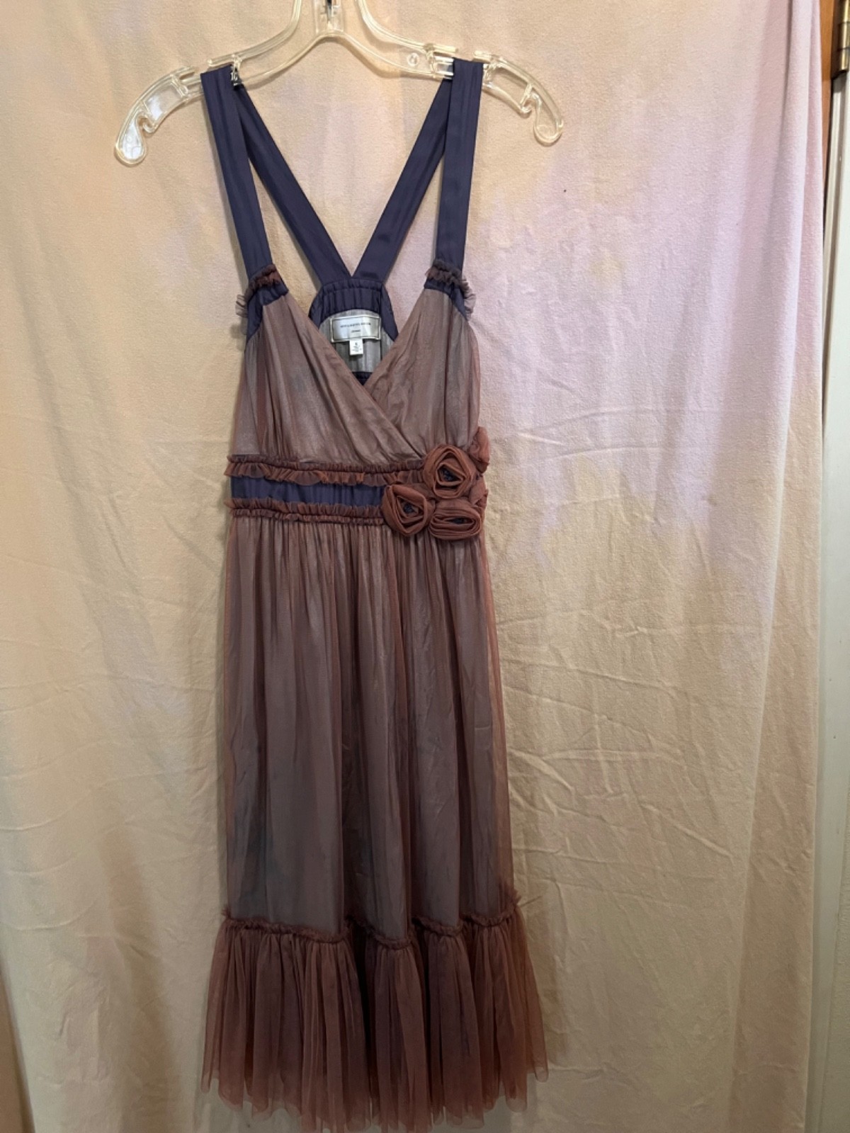 Moulinette Souers sleeveless gathered waist kneelength Silk blend dress
