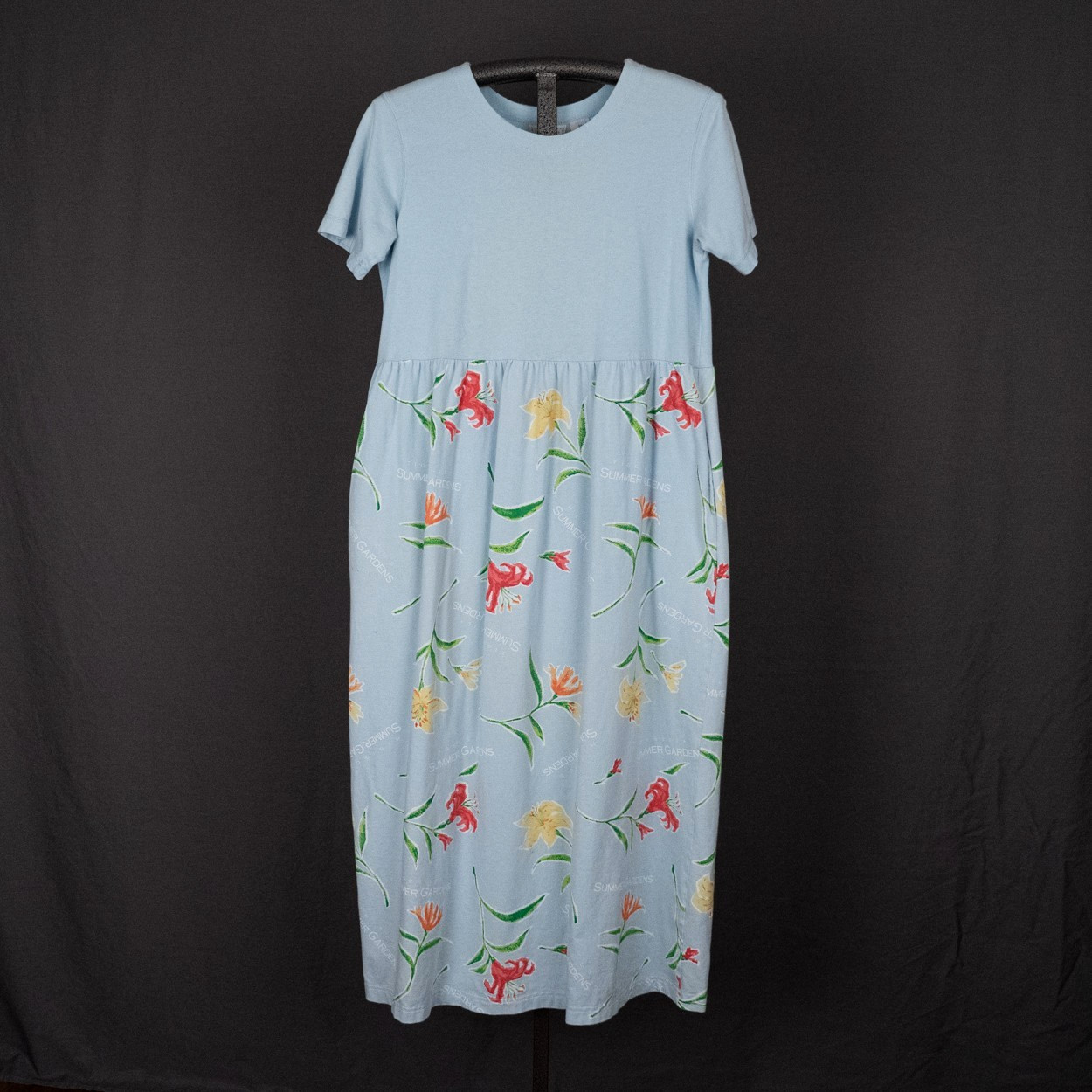 Susan Bristol Casuals 100% Cotton Knit Dress MEDIUM Garden Floral Cottage Bloom