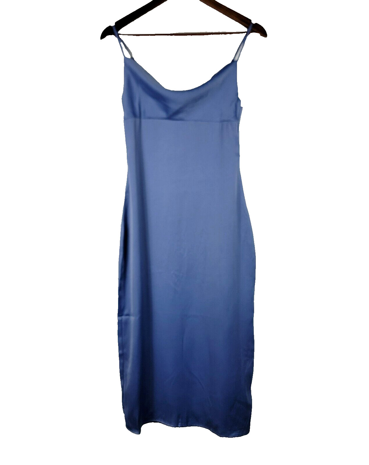 WeWoreWhat Cowl Neck Midi Dress Satin Slip Dress Blue Size 2 NWT