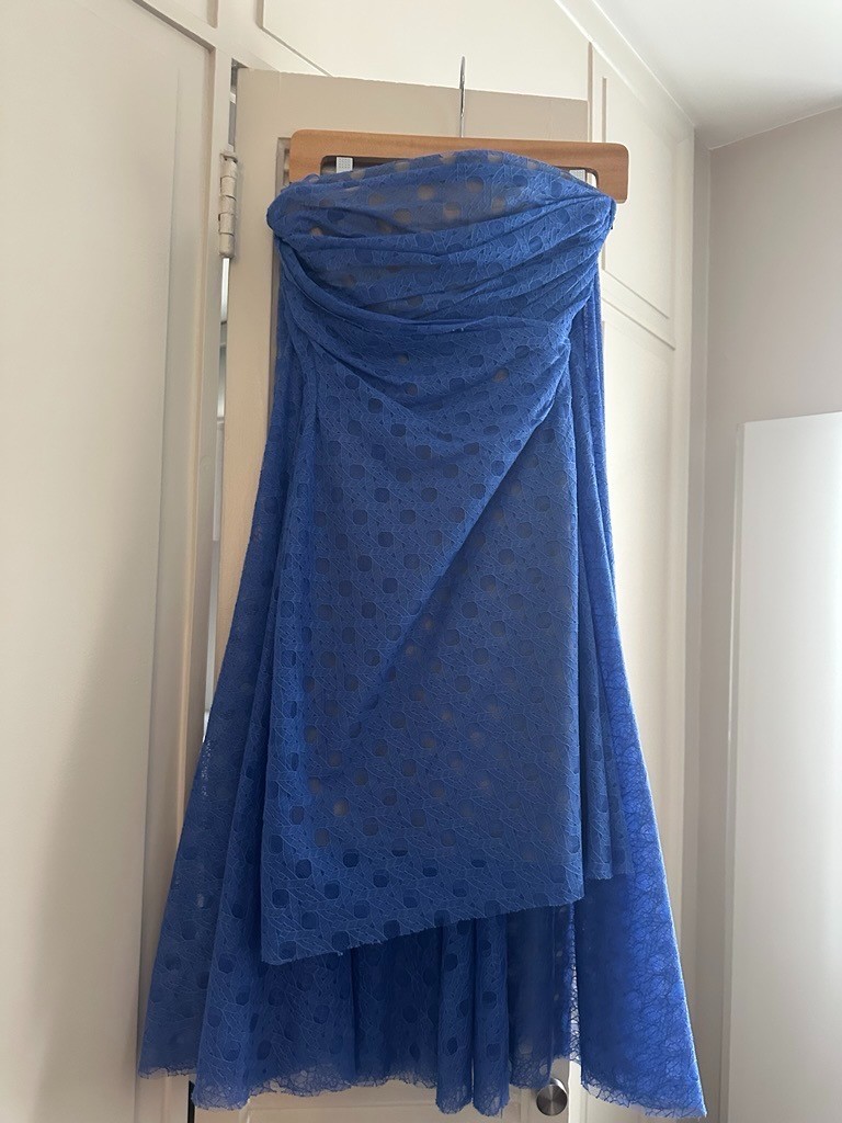 NWT Scanlan Theodore Blue Lace Cape Dress UK 6 US 2