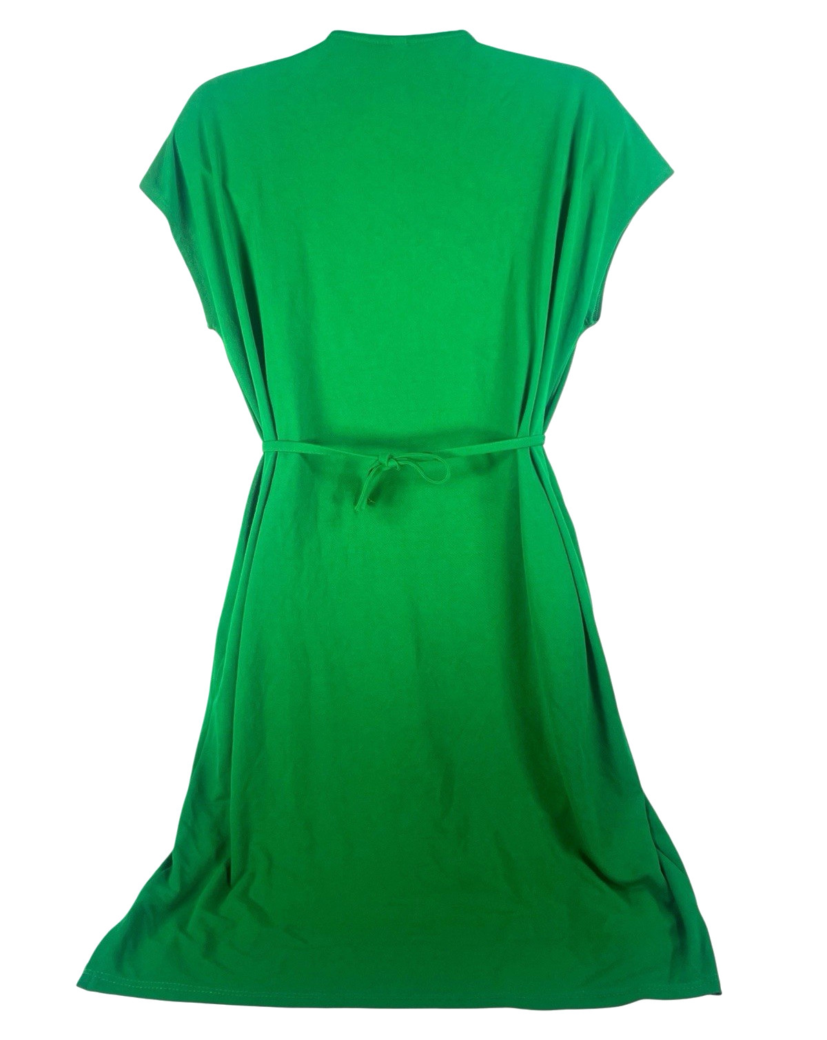 Z & I emerald green silver beaded selft tie pima cotton blend shift dress sz L/M