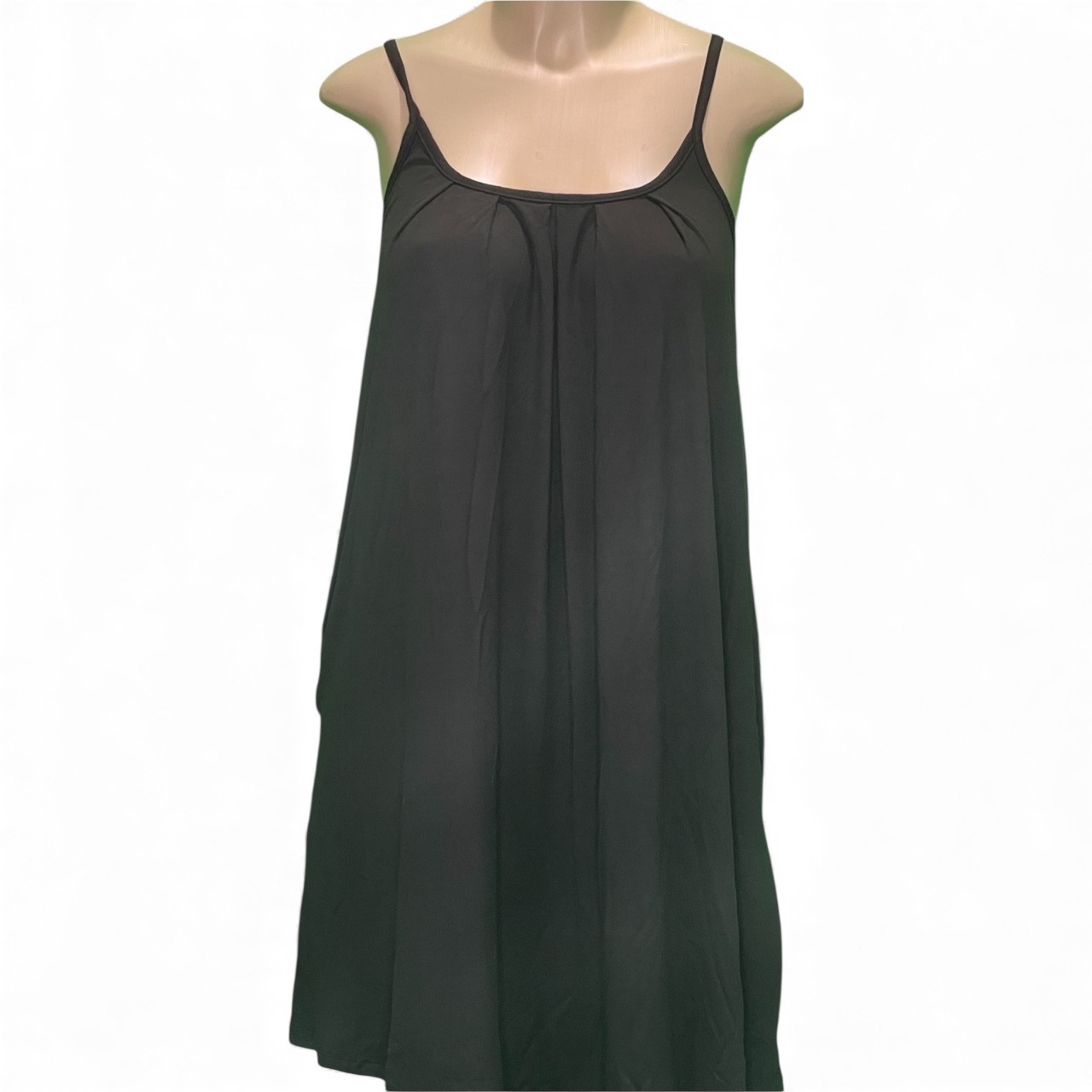Pleated Neck Detailed Dress with Pockets & Adjustable Spaghetti Straps NWT