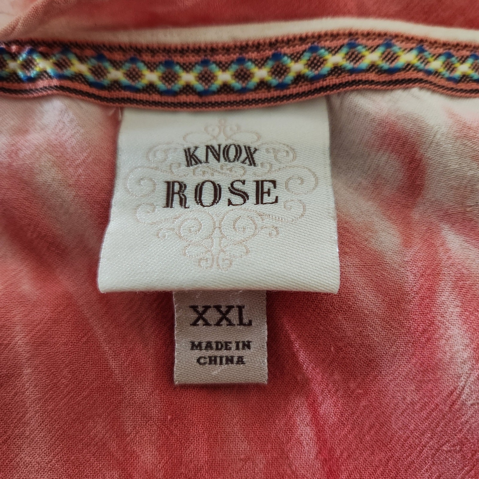 Knox Rose Pink Rayon Linen Tie Dye Midi Maxi Dress Size XXL