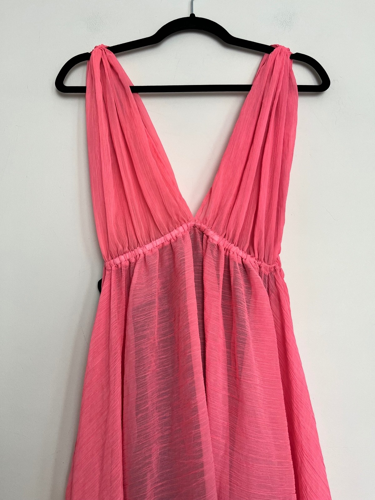 F&F Pink Black Ombre Pleated High Low Maxi Dress – Size M