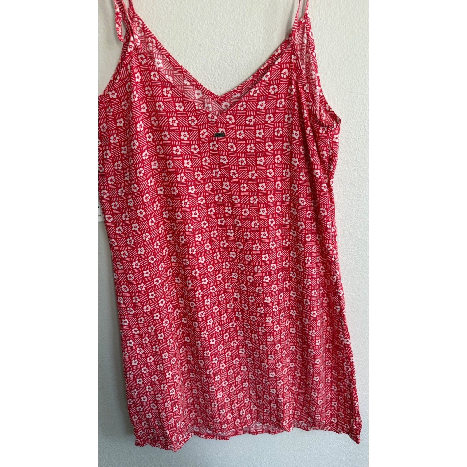 Rip Curl Juniors’ Cala Mayor Tie-Strap Mini Dress Size M Red White Y2k Summer