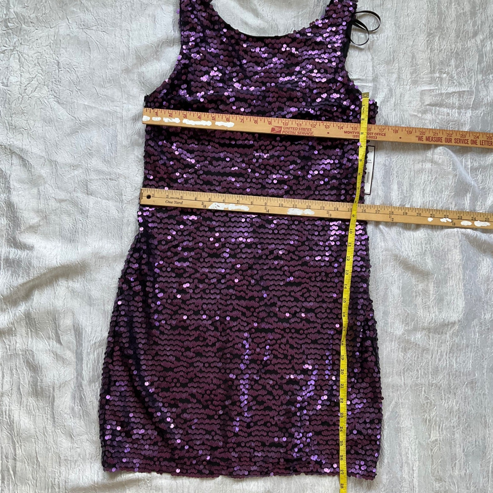 NWT Jessica Howard Sequin Mini Dress 8 Eggplant Purple Low V Back Cocktail Party