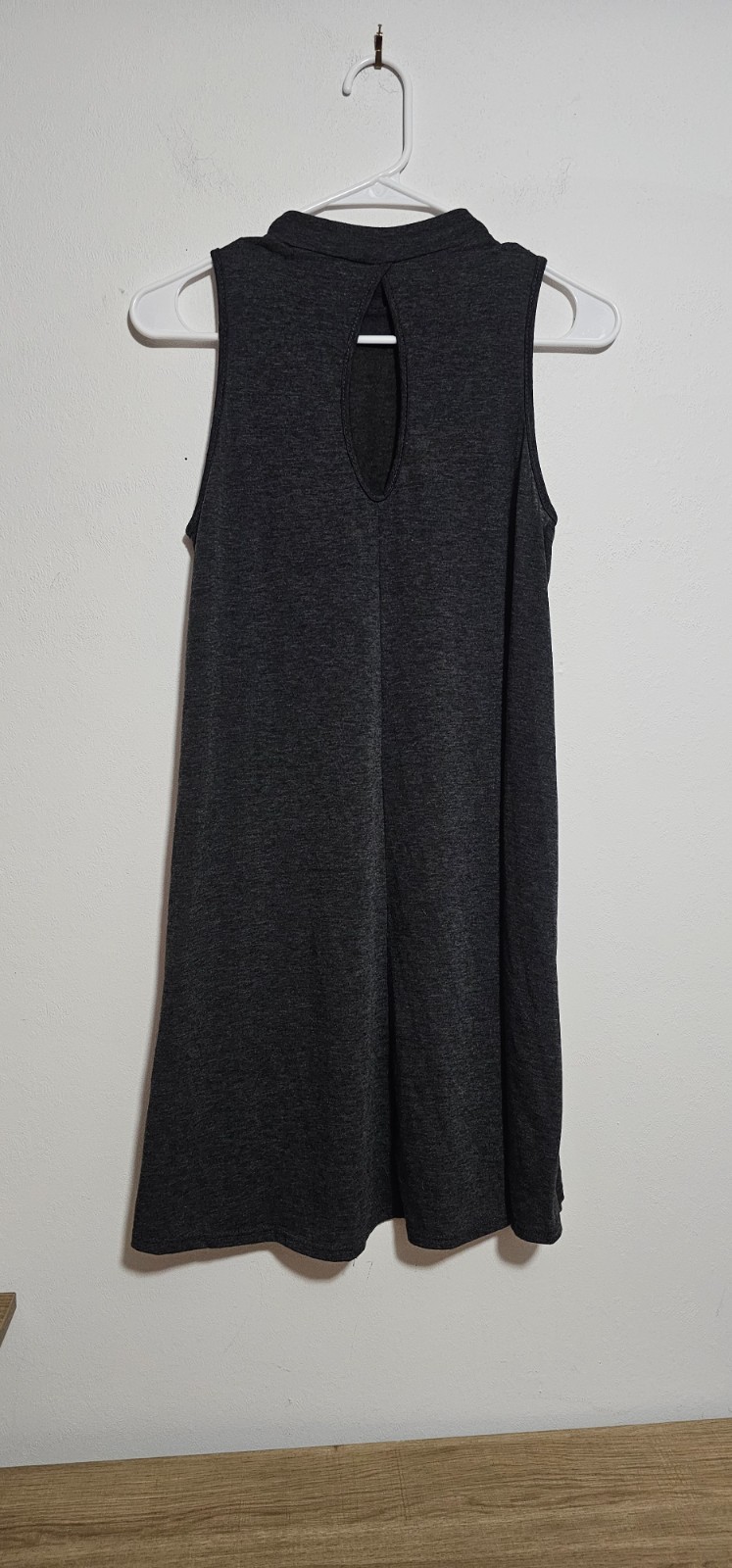ING Dark Grey Modal Blend Dress Womens SZ M Sleeveless High Neck Spring Summer