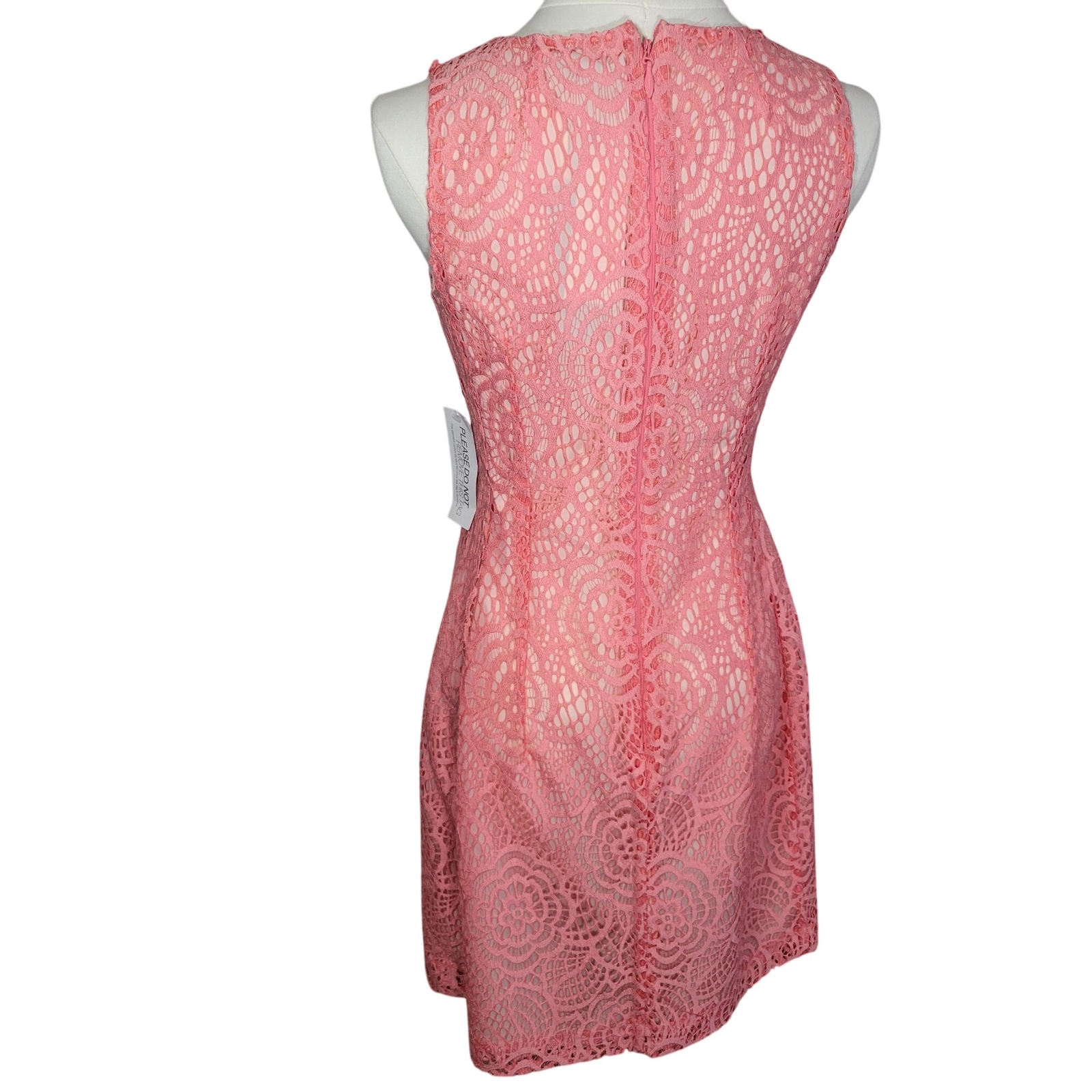 Eva Mendes NY&C Formal Classic Elegant Pink Lace Sleeveless Dress Size 2