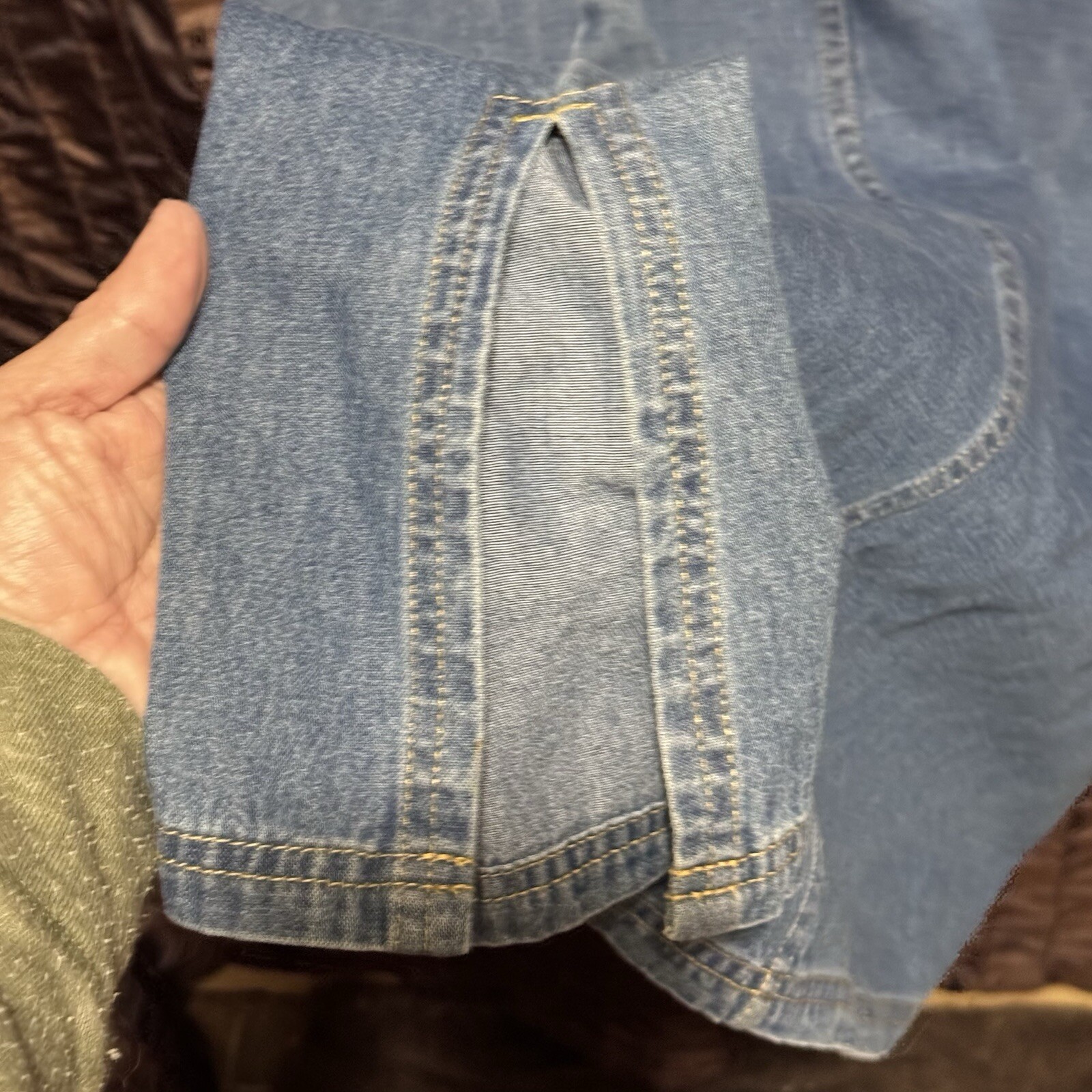 Sag Harbor Sport Petite Light Wash Denim Jumper Women’s Petite M Pockets Vintage