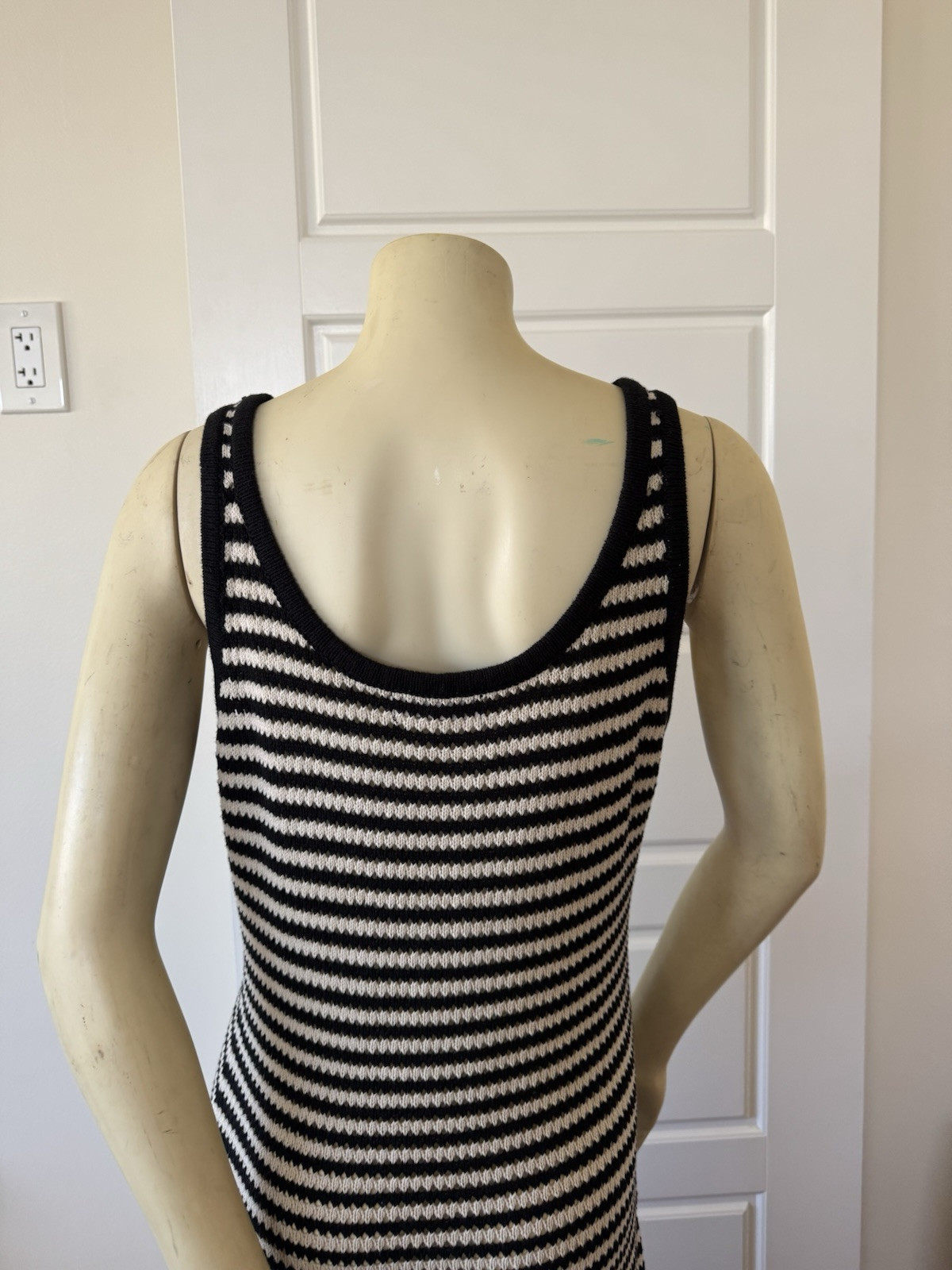 4th + Reckless knit Maxi Dress Large Striped Black Cream