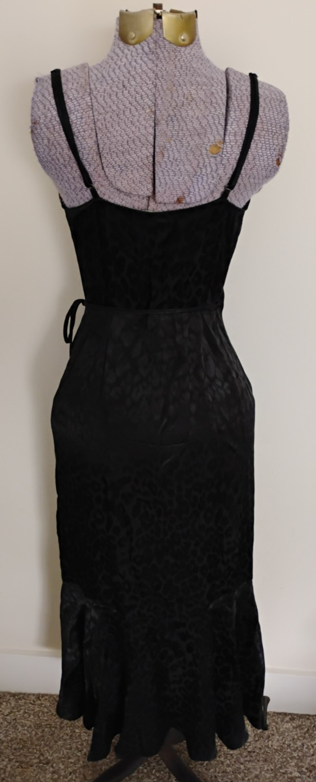 Abercrombie & Fitch High Low Wrap Dress Womens Black Animal Print Satin Finish S