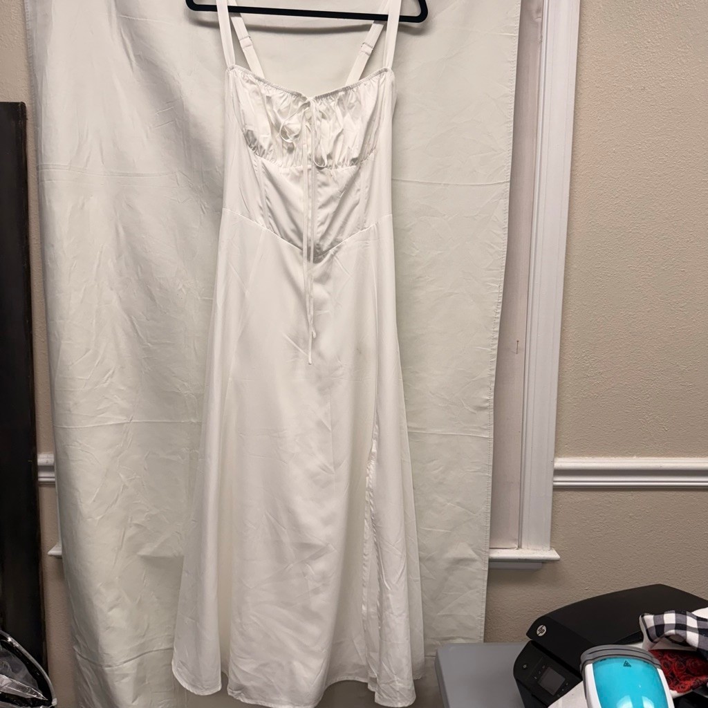 Women’s GLNEGE White Corset Maxi Dress XXL