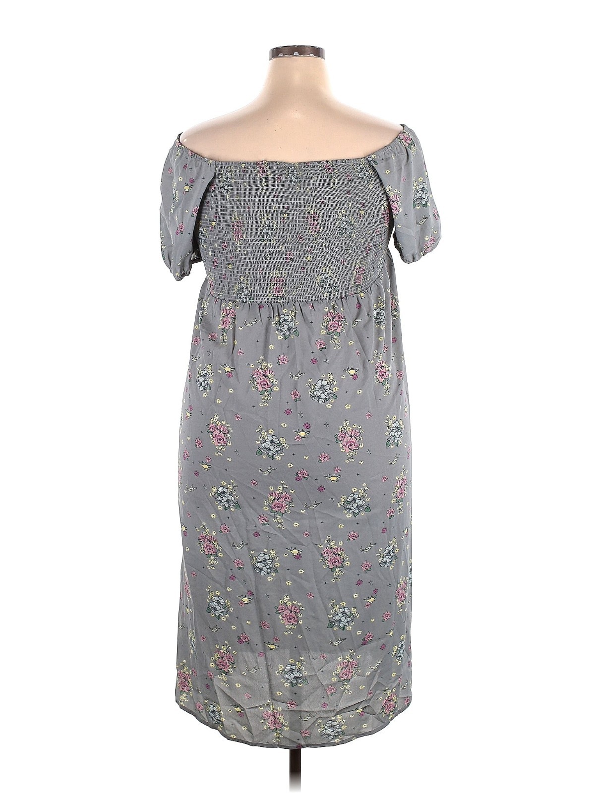 Disney Parks Shop Aladdin Jasmine Floral Print Midi Sundress Dress Gray Sz XL