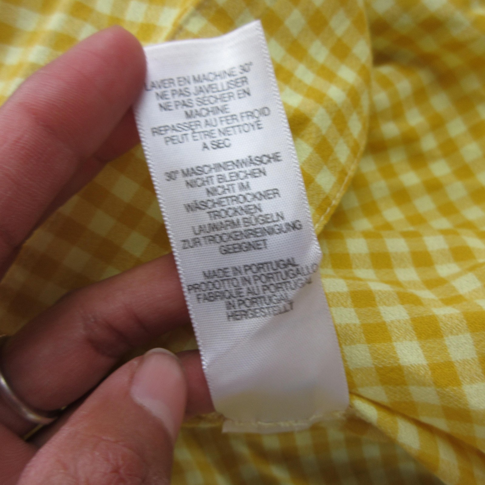 PS Paul Smith Dress Womens 38 Yellow Cotton Gingham Wrap Midi V Neck Belted