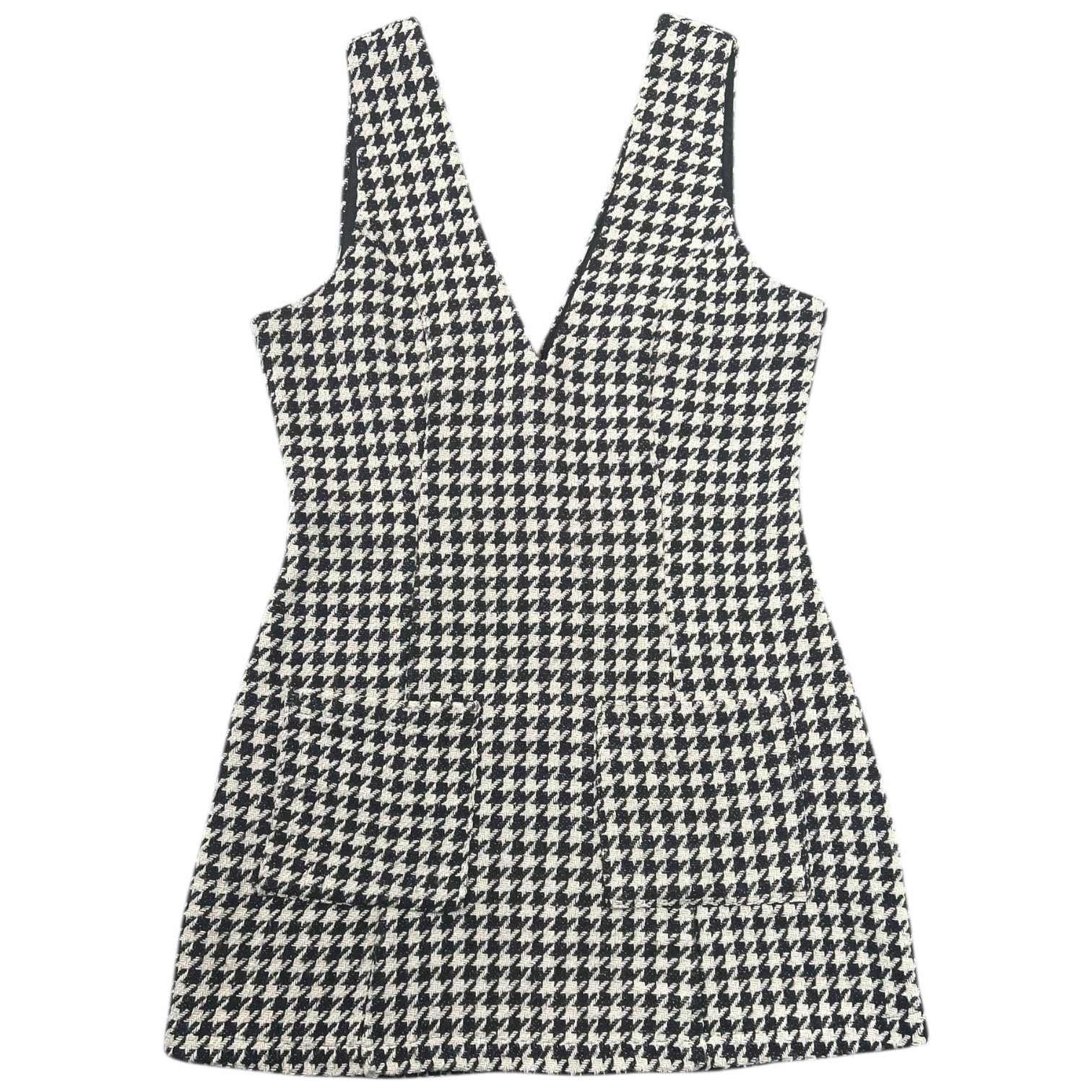 In The Style Black and White Houndstooth Sleeveless Mini Dress – US 6