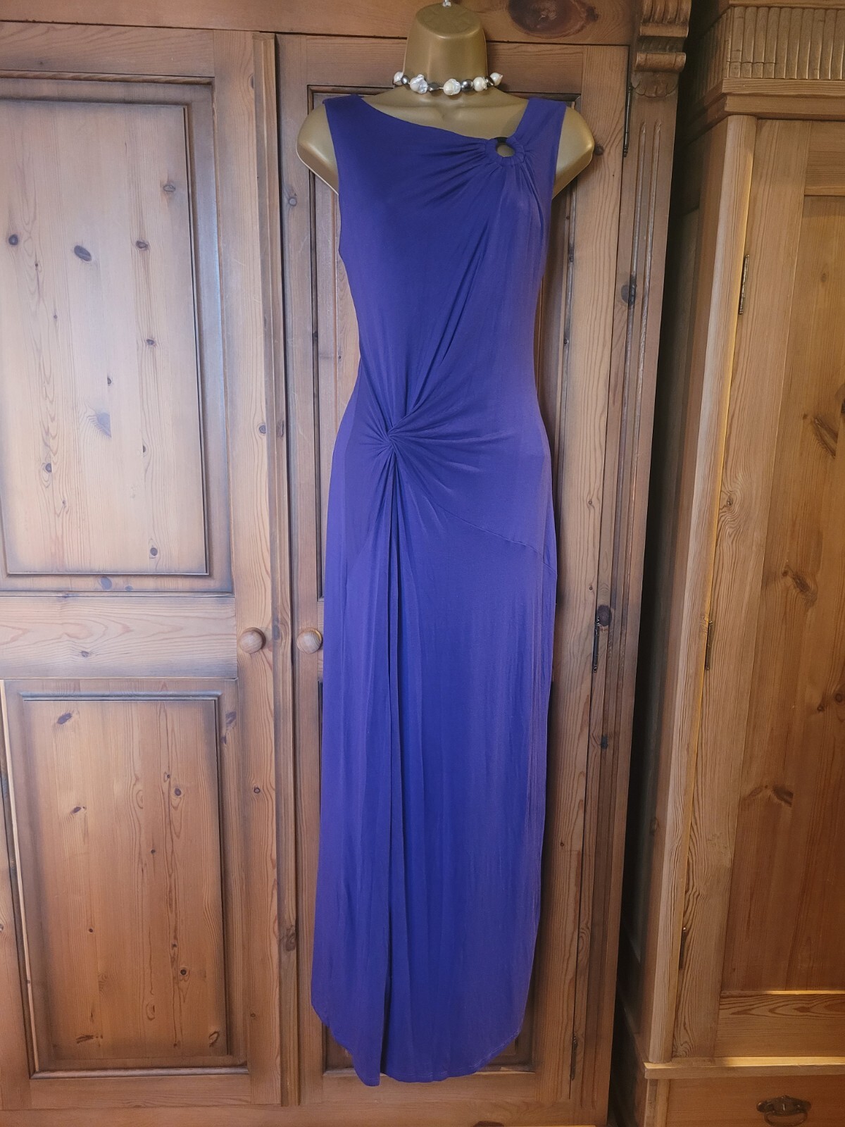 Elegant Precis Purple Maxi Dress With Ruching Cruise Wedding Size 10