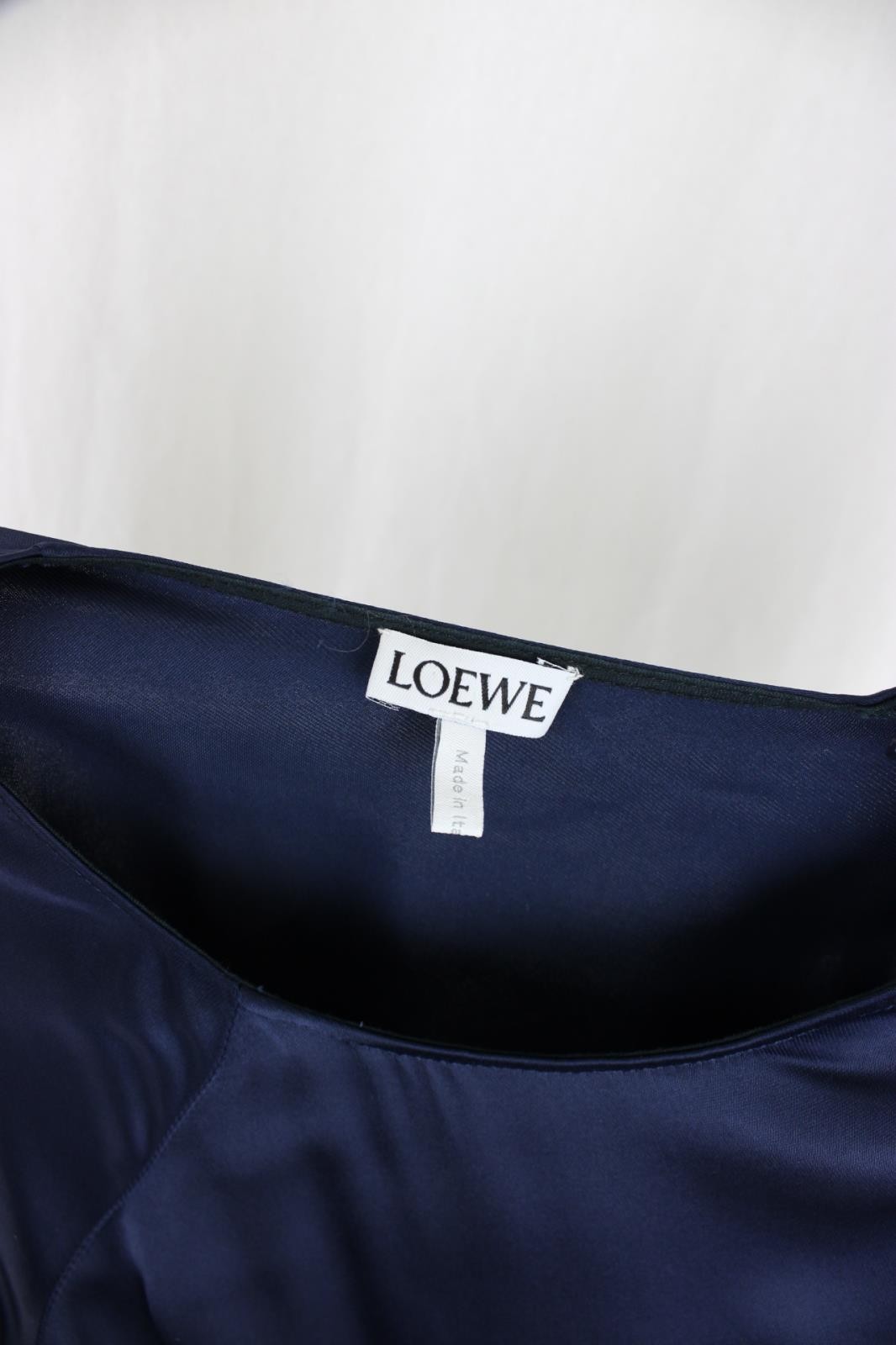 Loewe Women’s Navy Blue Sleeveless Back Cut Out Asymmetrical Dress 36 US 4