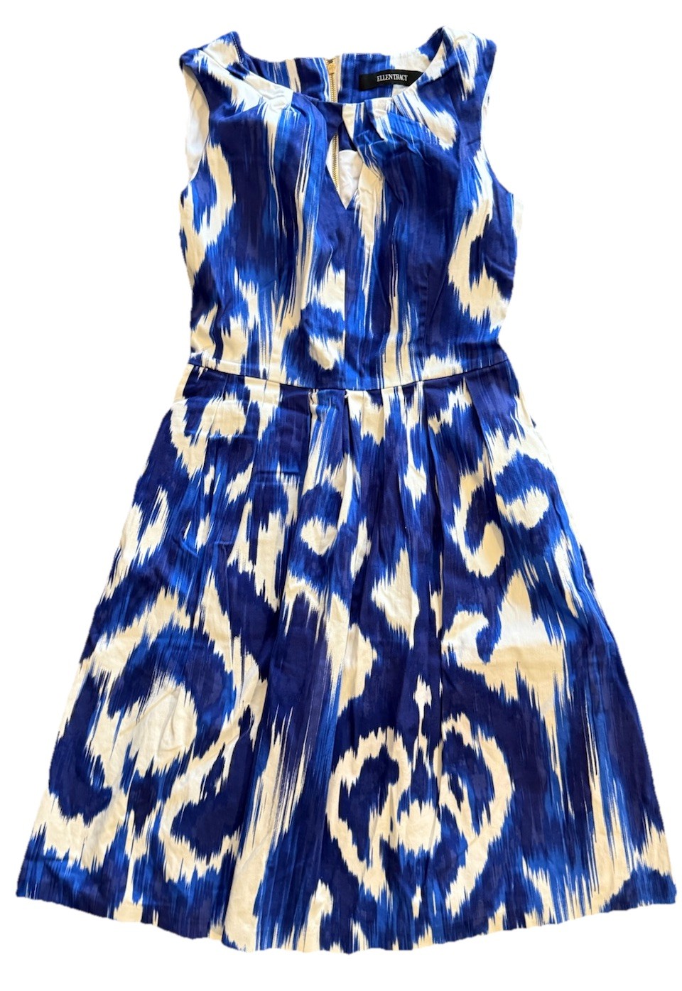 Ellen Tracy Womens Size 2 Blue Floral Sheath Dress Lined EUC Fast Shipping!