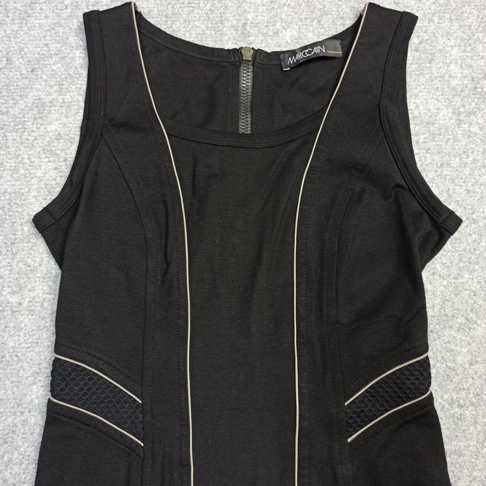 Marc Cain Dress N1 – 34 Sports Short Black Modal Jersey Sleeveless Zip Back XS
