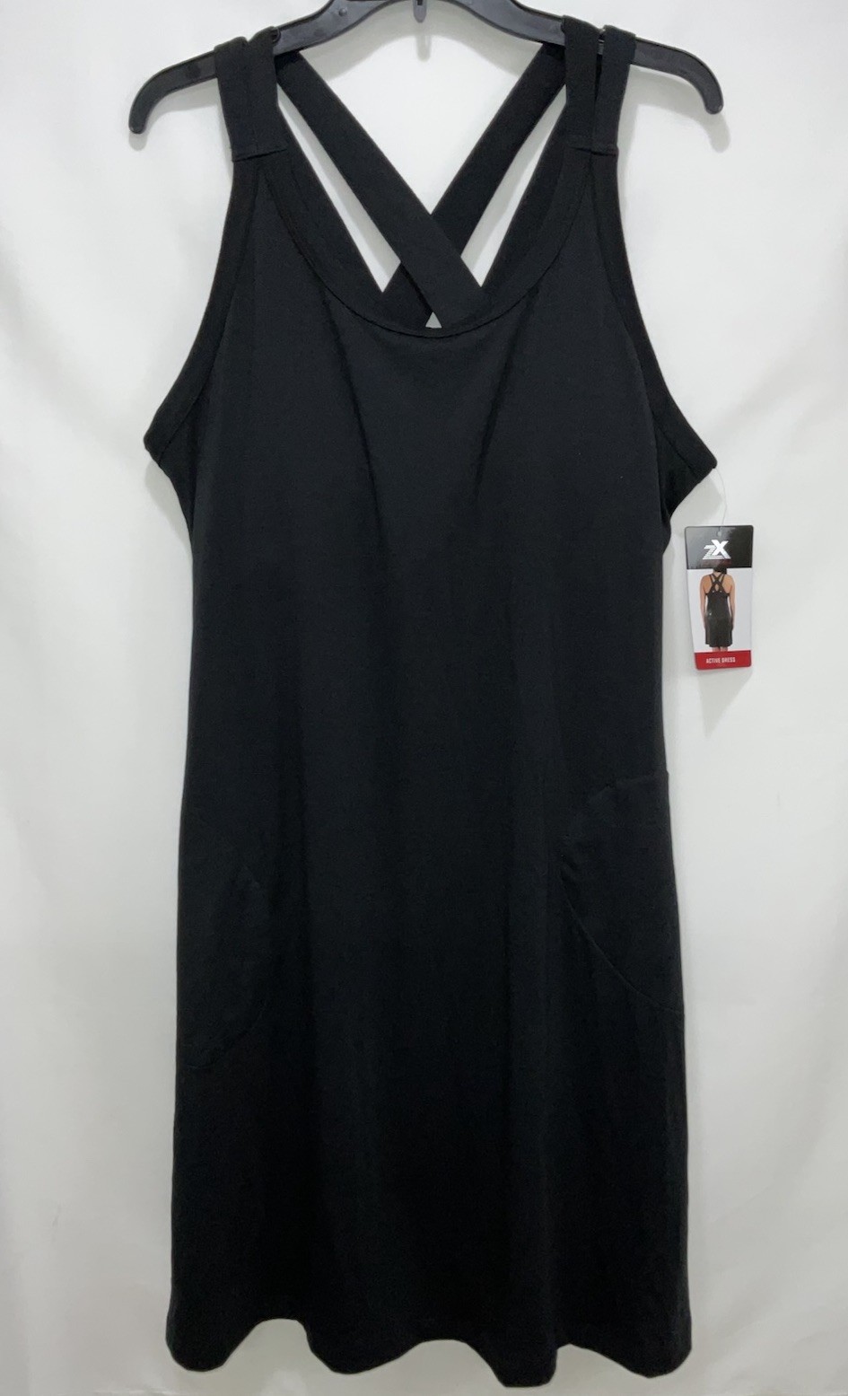 Zeroxposur (Size XXL) Active Tank Dress “Liquorice” Built-in Bra Racerback