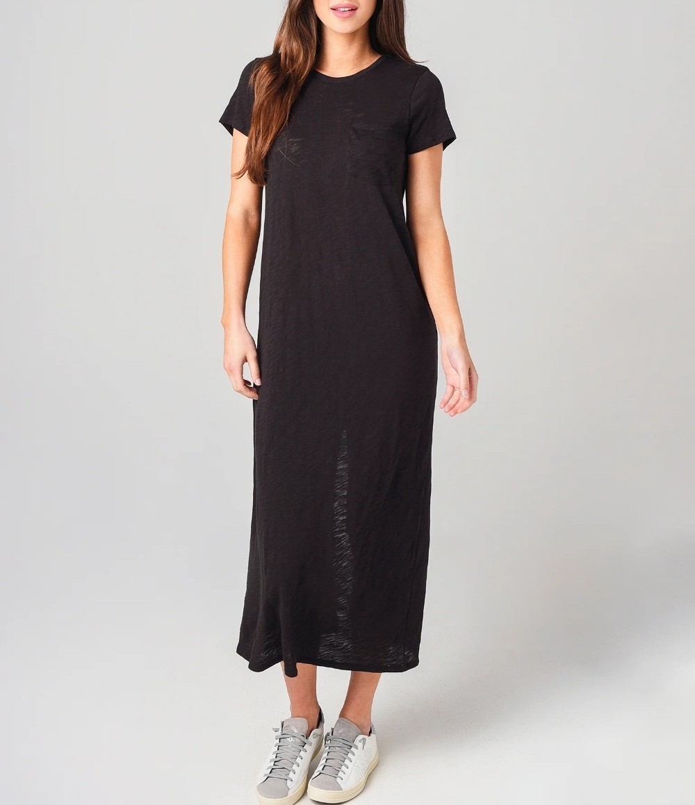ATM Anthony Thomas Melillo Black Short-Sleeve Maxi Dress Size XS