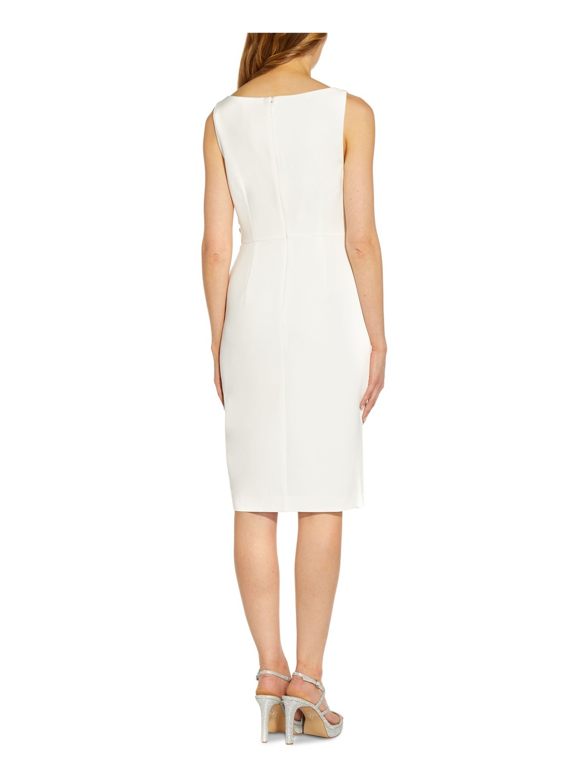 ADRIANNA PAPELL Womens Ivory Side Slit Lined Sleeveless Formal Dress 2