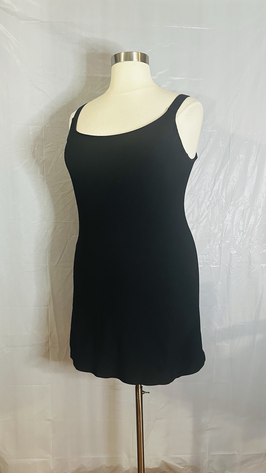 Spanx Get Moving Plus Size 1X Easy Access Ribbed Black Dress Stretchy Skort