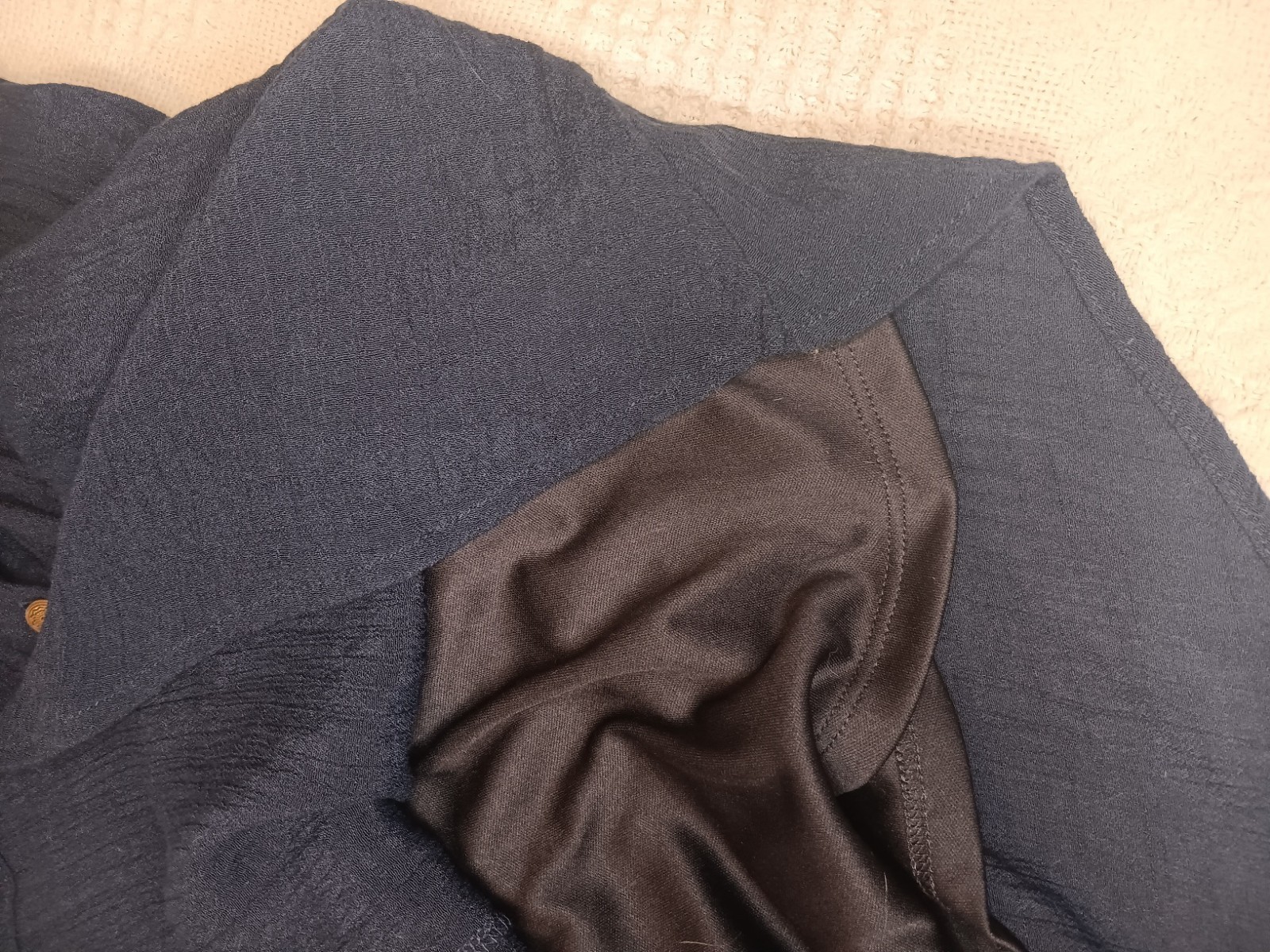 L8ter Medium M Navy Blue Button Up Sleeveless Short Dress Elastic Waist