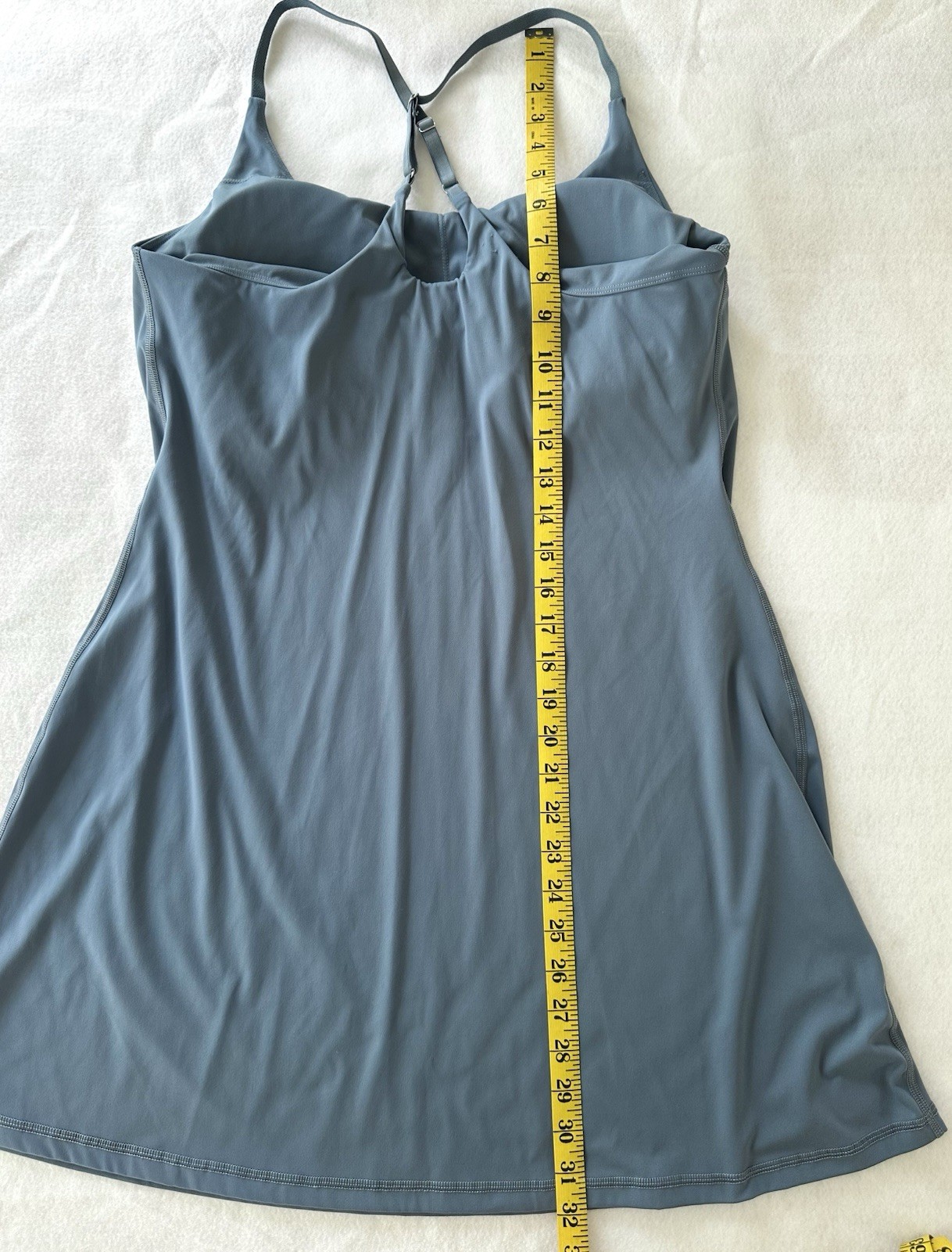 Athletic Tank Dress With Cupped Shelf Bra Yoga Workout Dusty Blue Women’s L