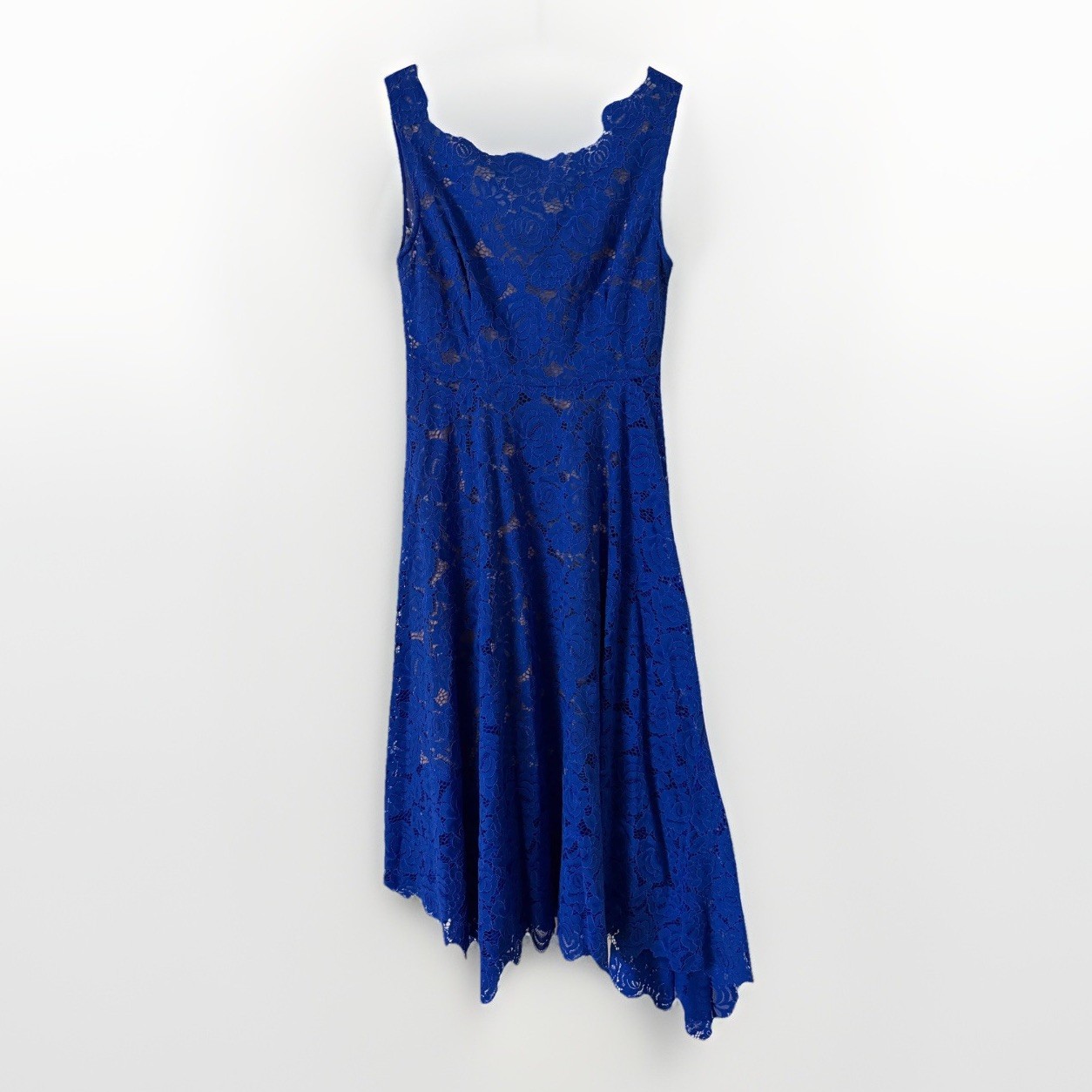 Anthropologie Tracy Reese Royal Blue A-line Lace Dress Asymmetrical Women’s 4P