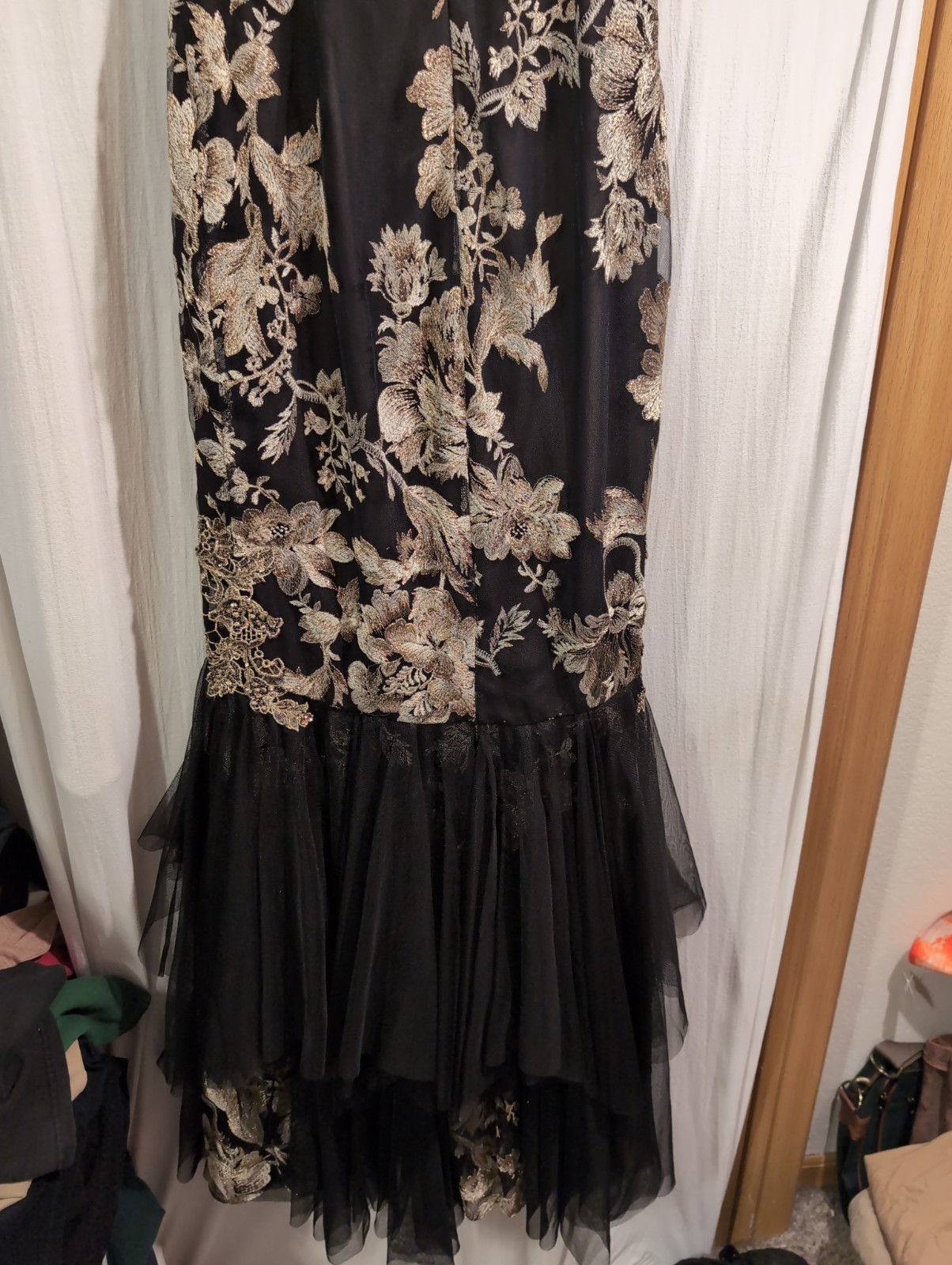Marchesa Notte Floral Embroidered Gown Mermaid Midi Maxi Dress, Size 0