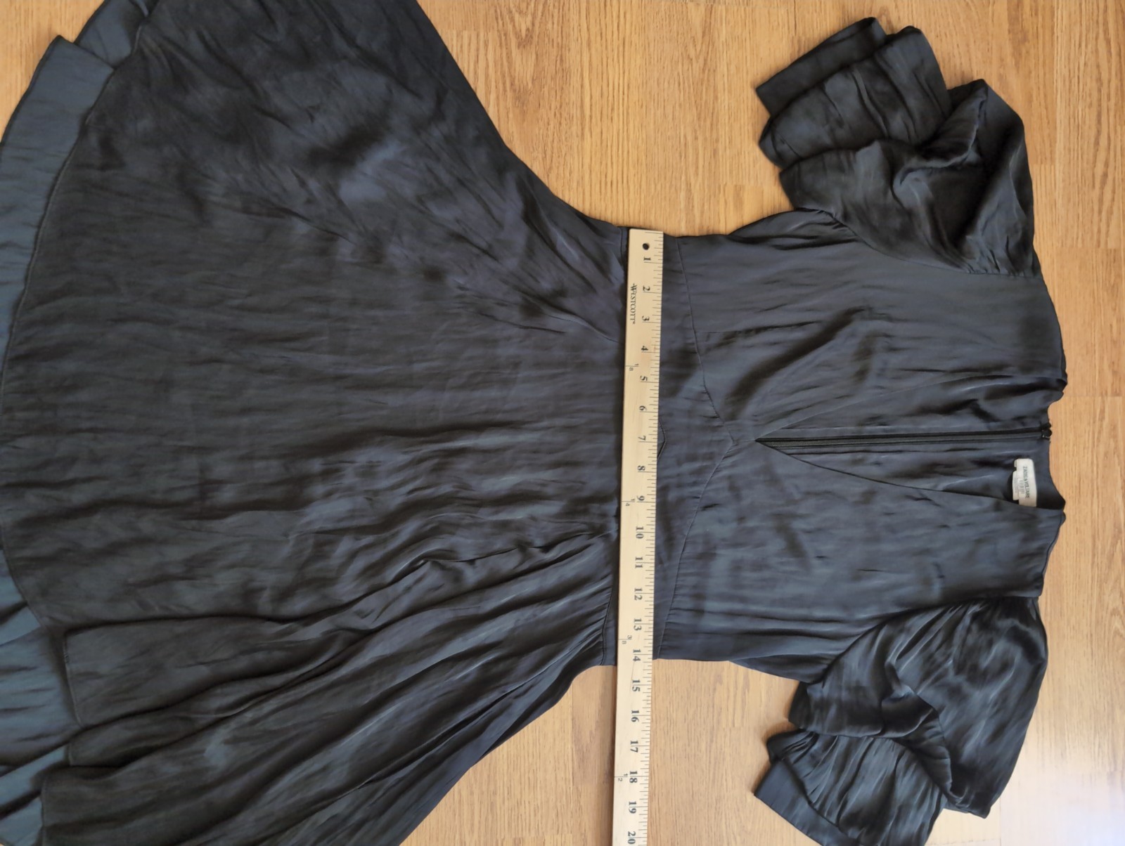 Zadig & Voltaire Black Satin V-Neck Flutter Sleeve Mini Dress XS Little Black
