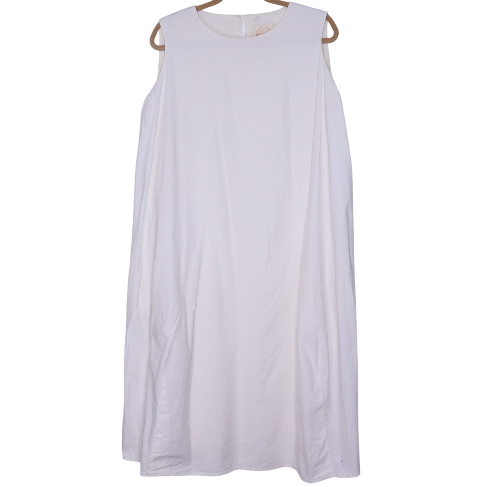 CHEZ VIDALENC Oversized Balloon Shift Dress White Sleeveless Women’s 3/ US 6-8