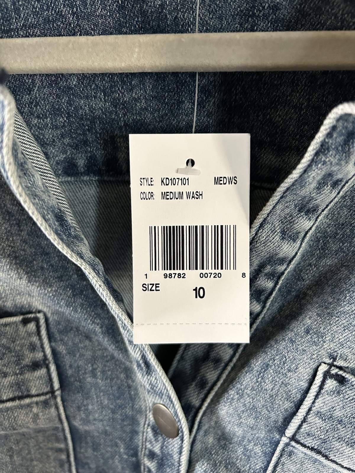 KUT medium wash denim dress collar size 10