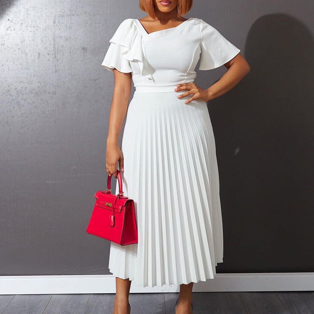 Midi Wrap Dress for Women Summer Dress Midi Dress Casual Boho Ruffle Dress