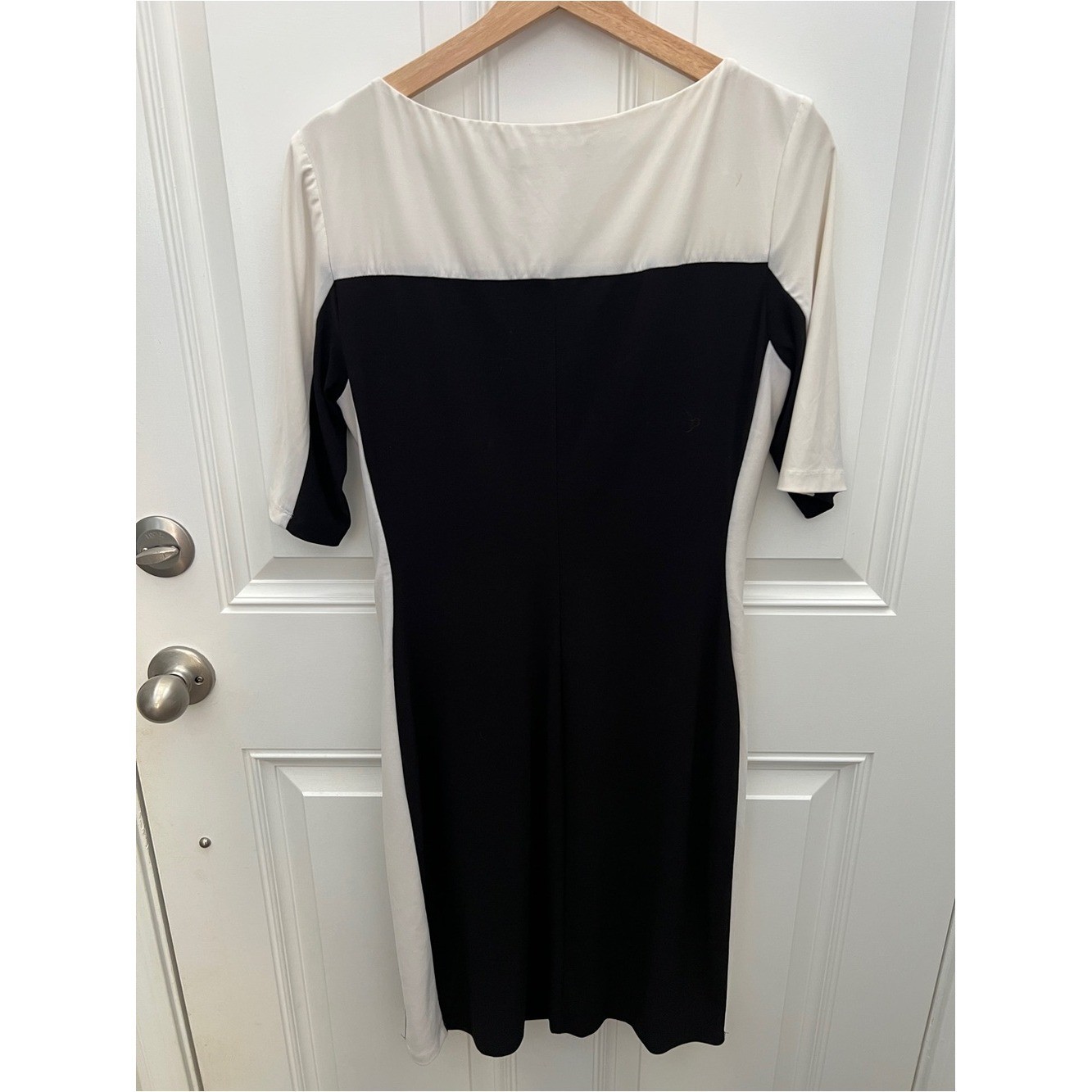Ralph Lauren Black and Cream Midi Sheath Dress