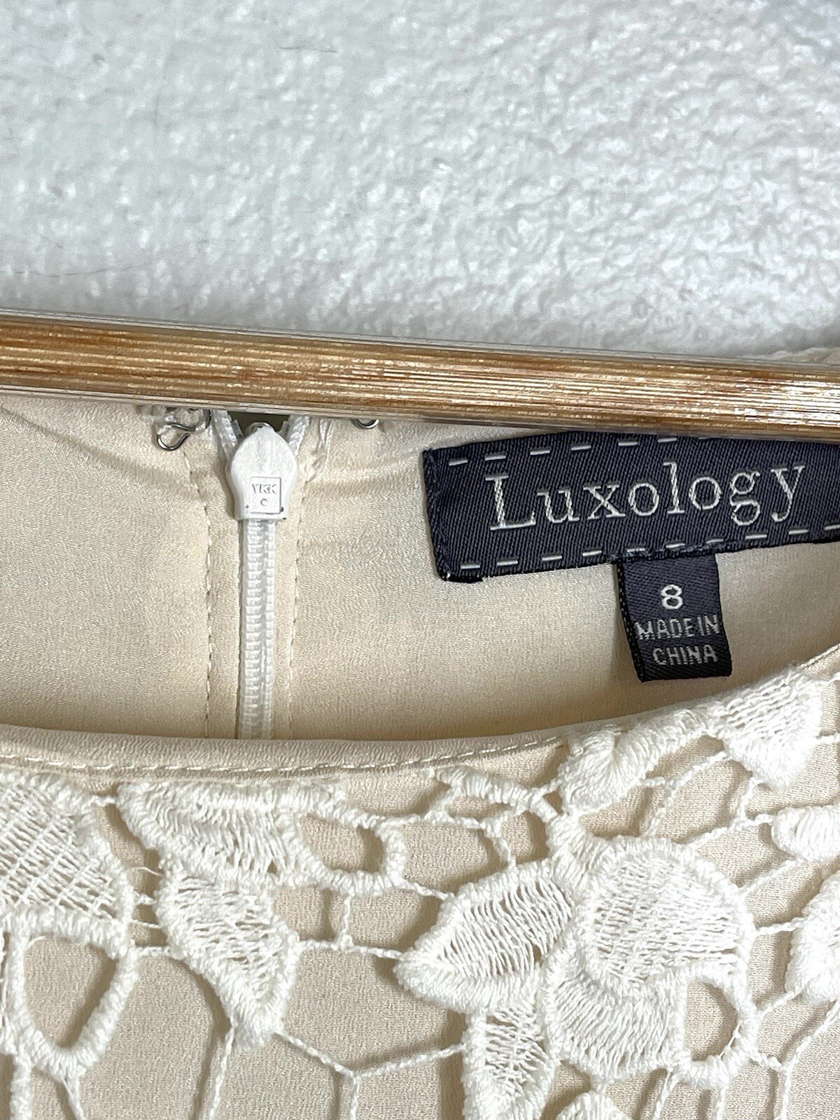 Luxology Lace Off-White Dress Romantic Elegant Womens Sz 8 Wedding Shower Church