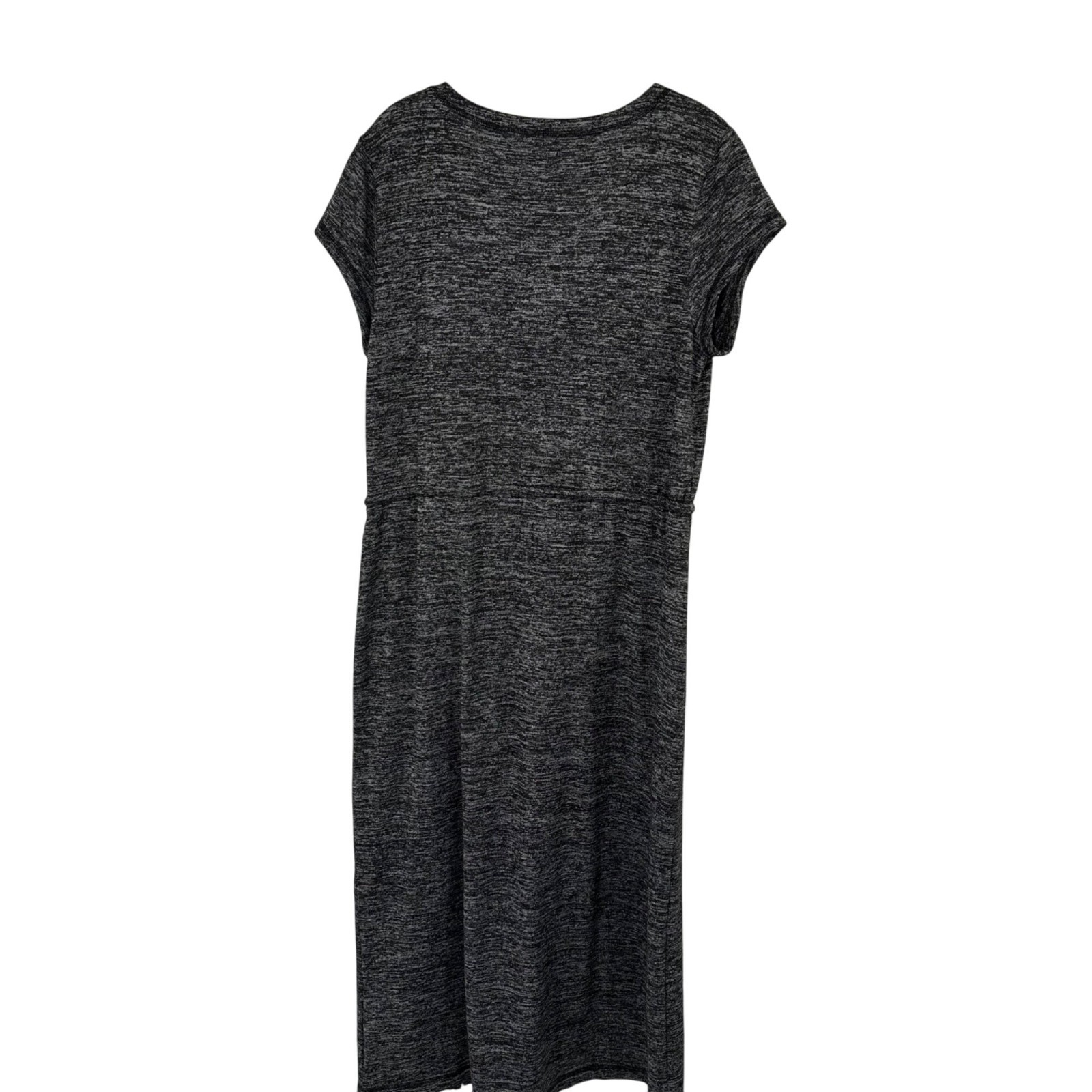 T By Talbots Womens Marled Soft-Drape Jersey knit Drawstring maxi Dress size XL