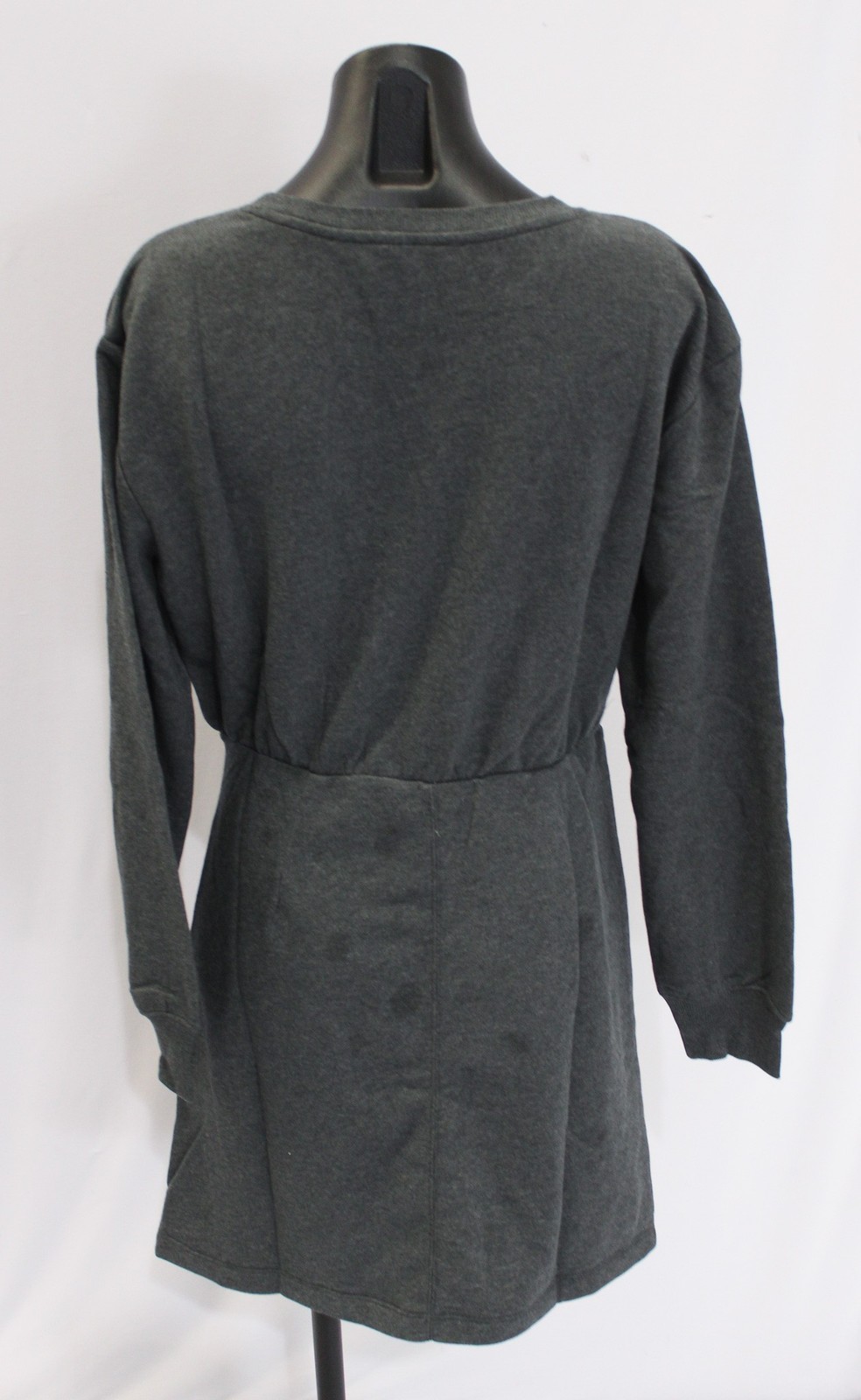 Loft Women’s Long Sleeve Terry Side Pleated Mini Dress EJ3 Charcoal Medium