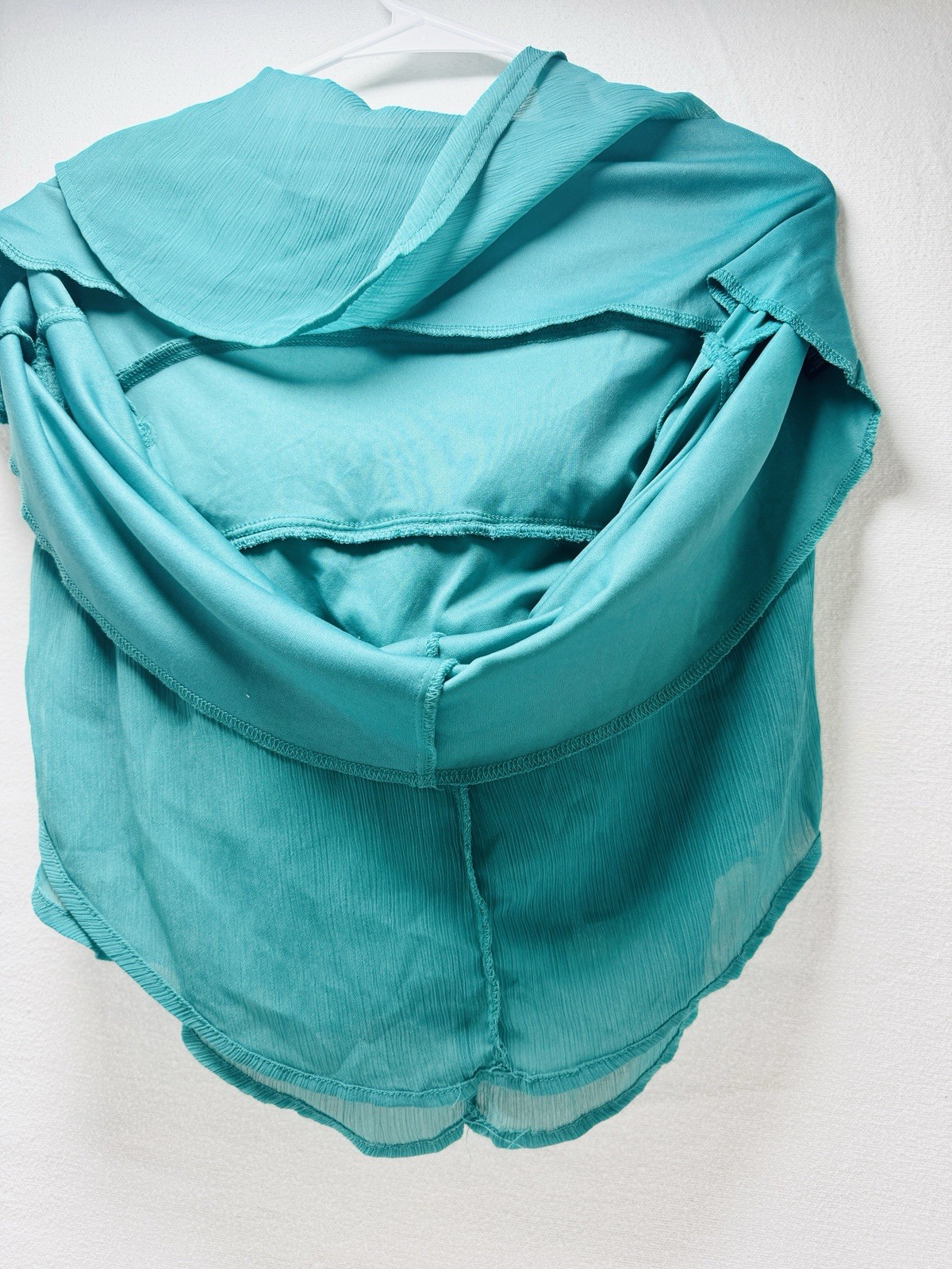 Trixxi Teal Solid Sweetheart Strappy Ruffle Layered Mini Dress Size M