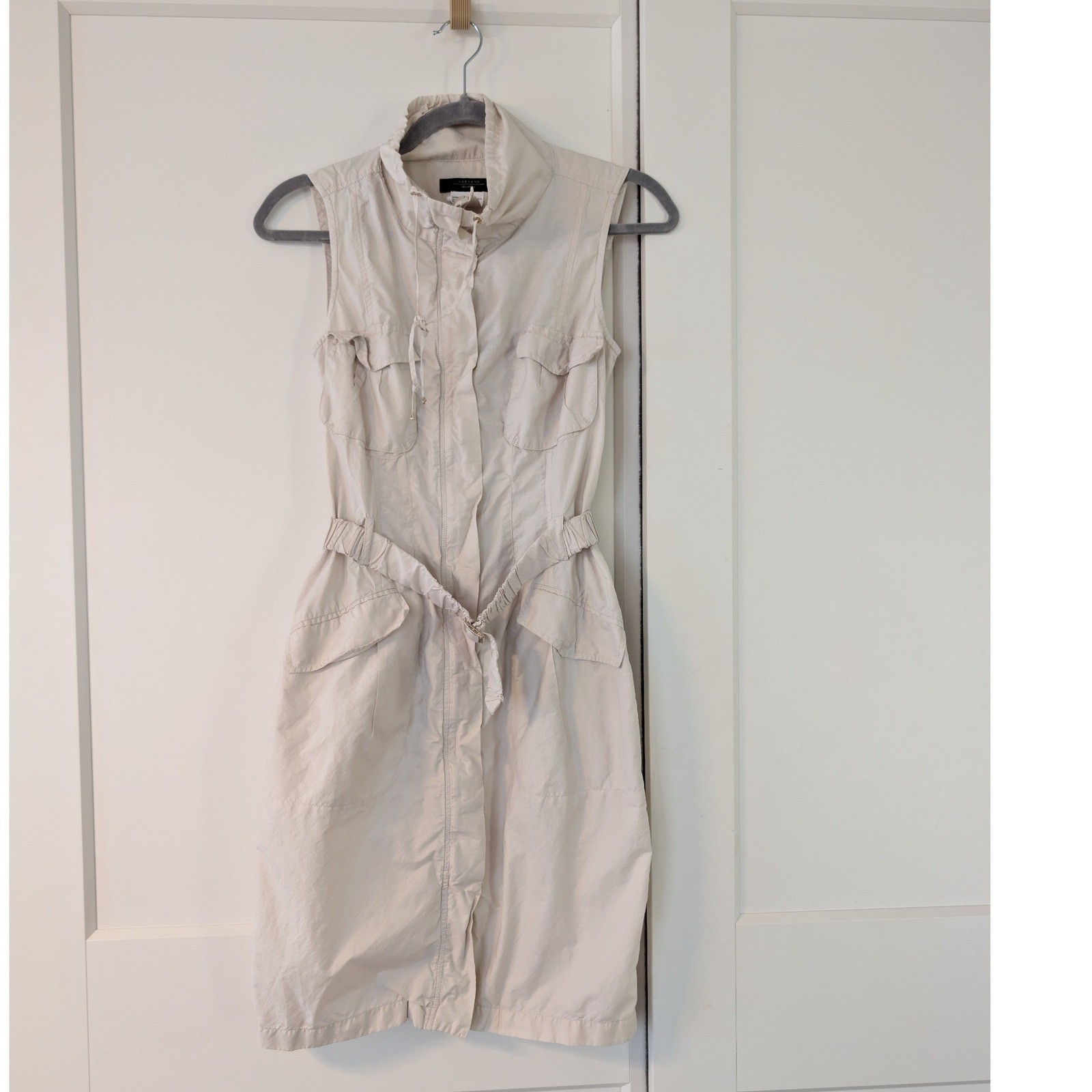 Weekend Max Mara Womens Beige Utility Belted Cargo Dress Size 4 US Safari