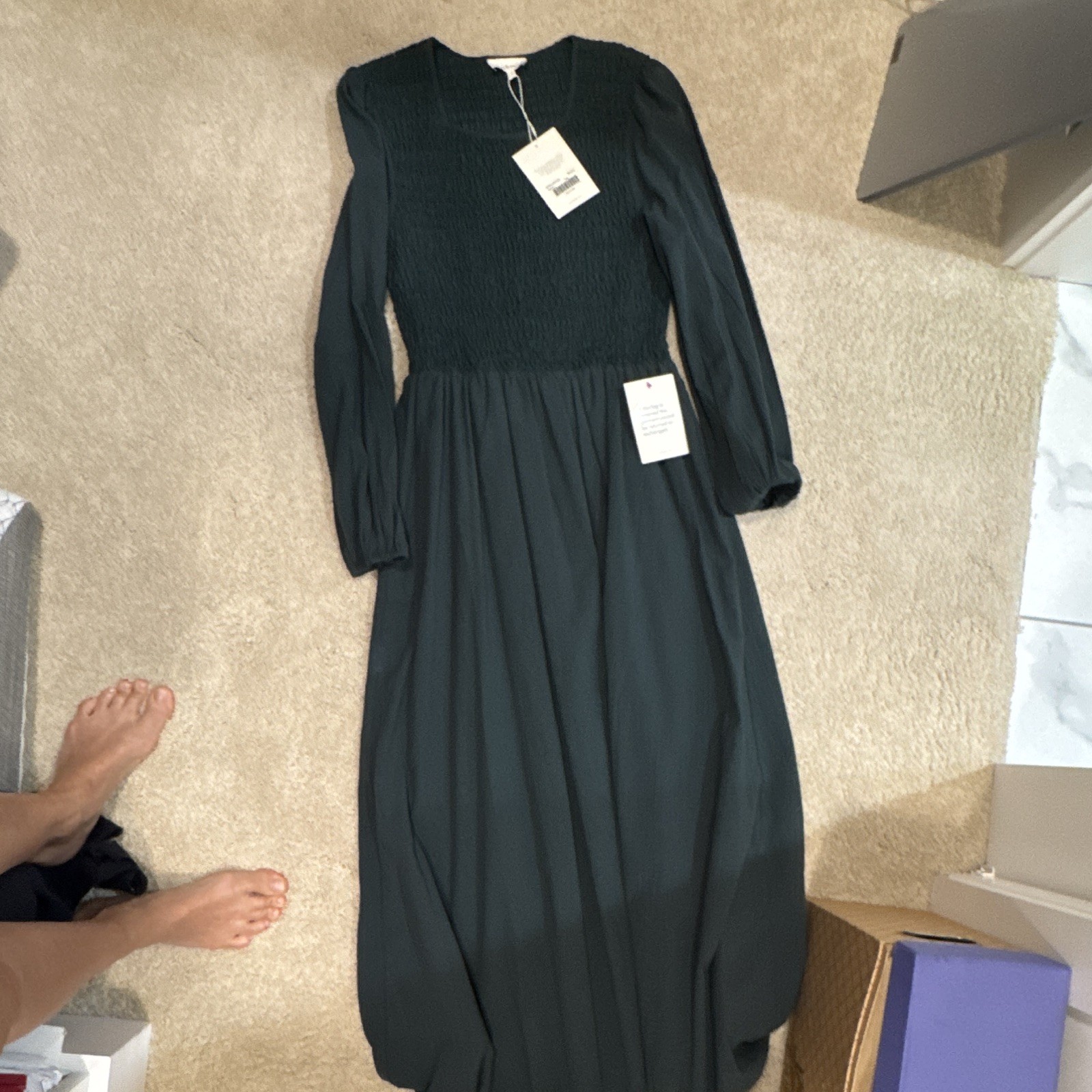 Bohm green smocked size small dress