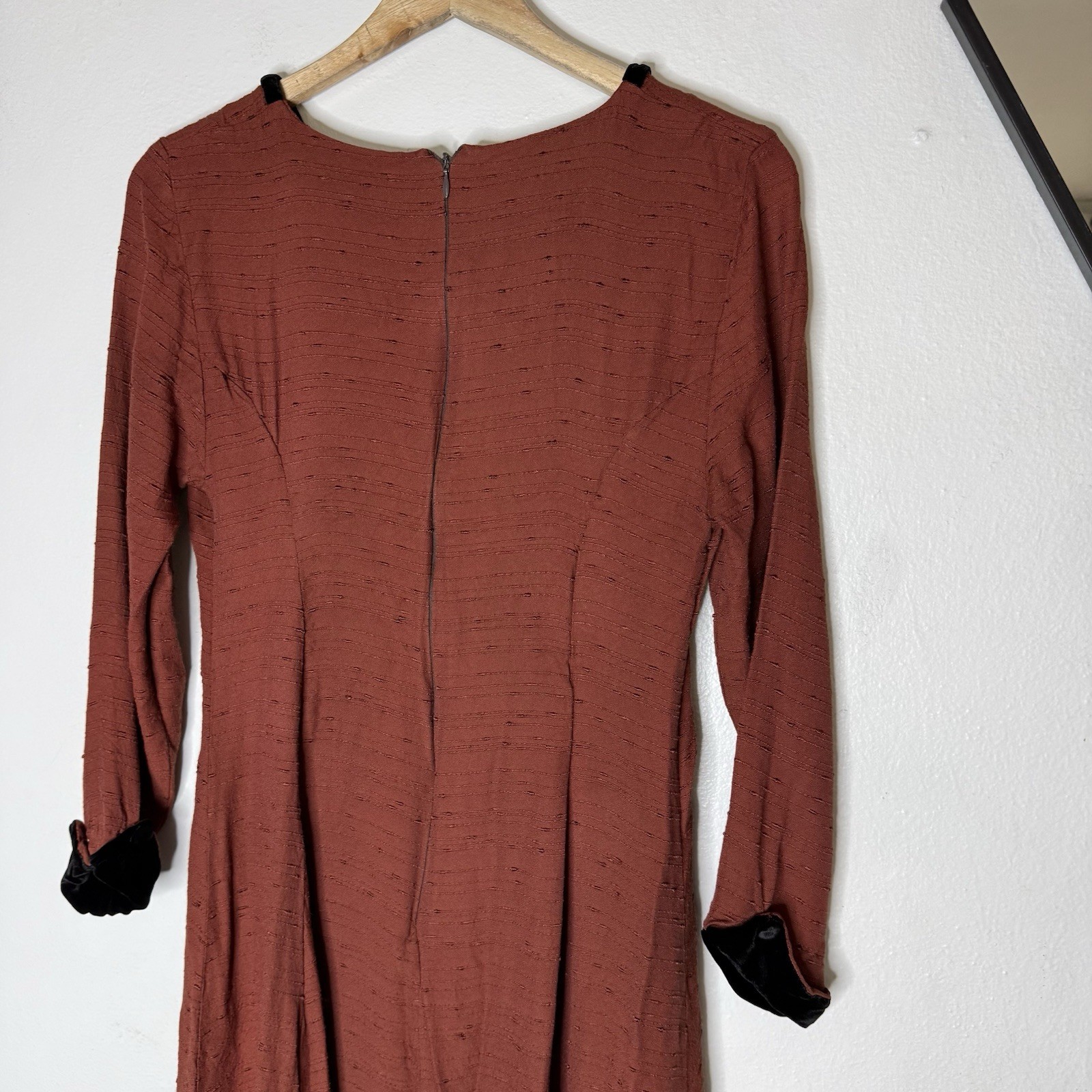 Hanna For La Journee Retro Rockabilly Long Sleeve Dress Velvet Details