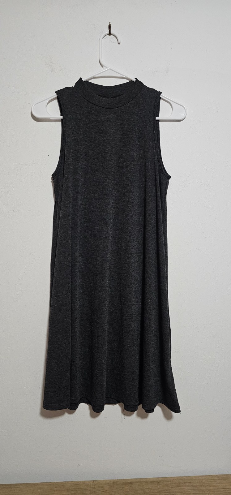 ING Dark Grey Modal Blend Dress Womens SZ M Sleeveless High Neck Spring Summer
