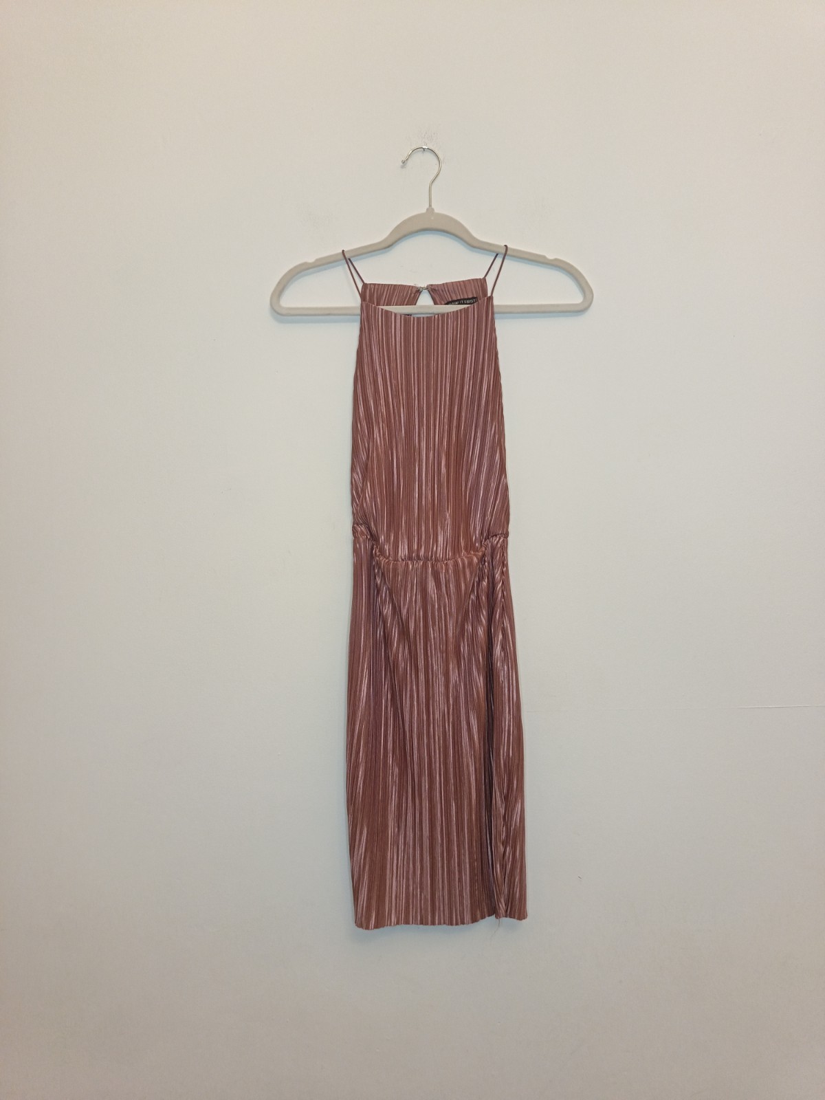 Pink Pleated Short Party Mini Dress Backless Halter Size 6 8 I Saw It First rose